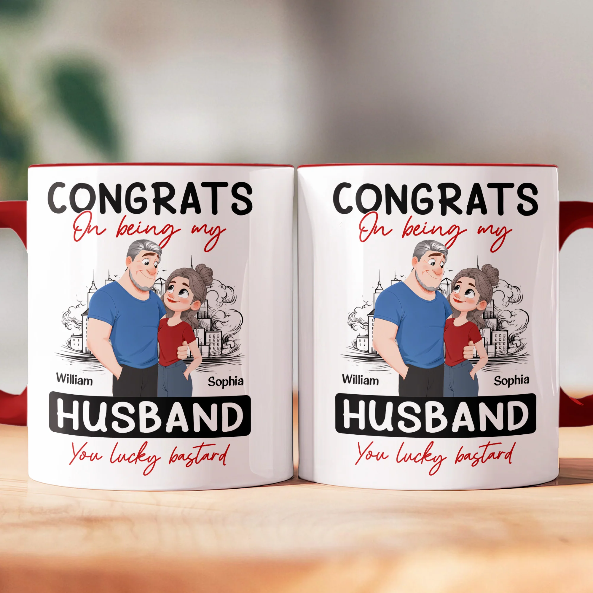 Congrats On Being My Husband Couple Anniversary Gift For Him - Personalized Mug - Image 3
