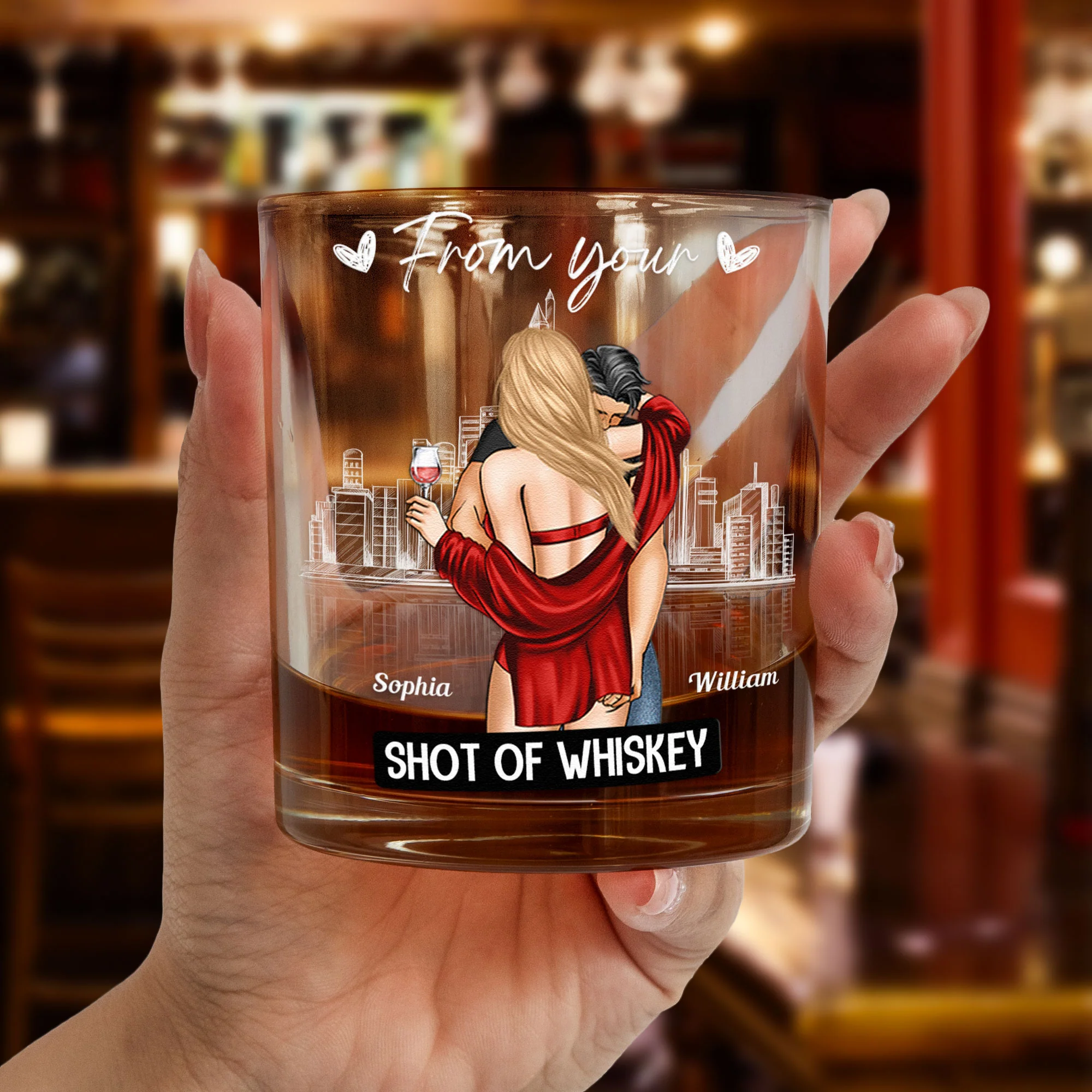 Congrats On Being My Husband - Gifts For Husband, Bf - Personalized Whiskey Glass - Image 2