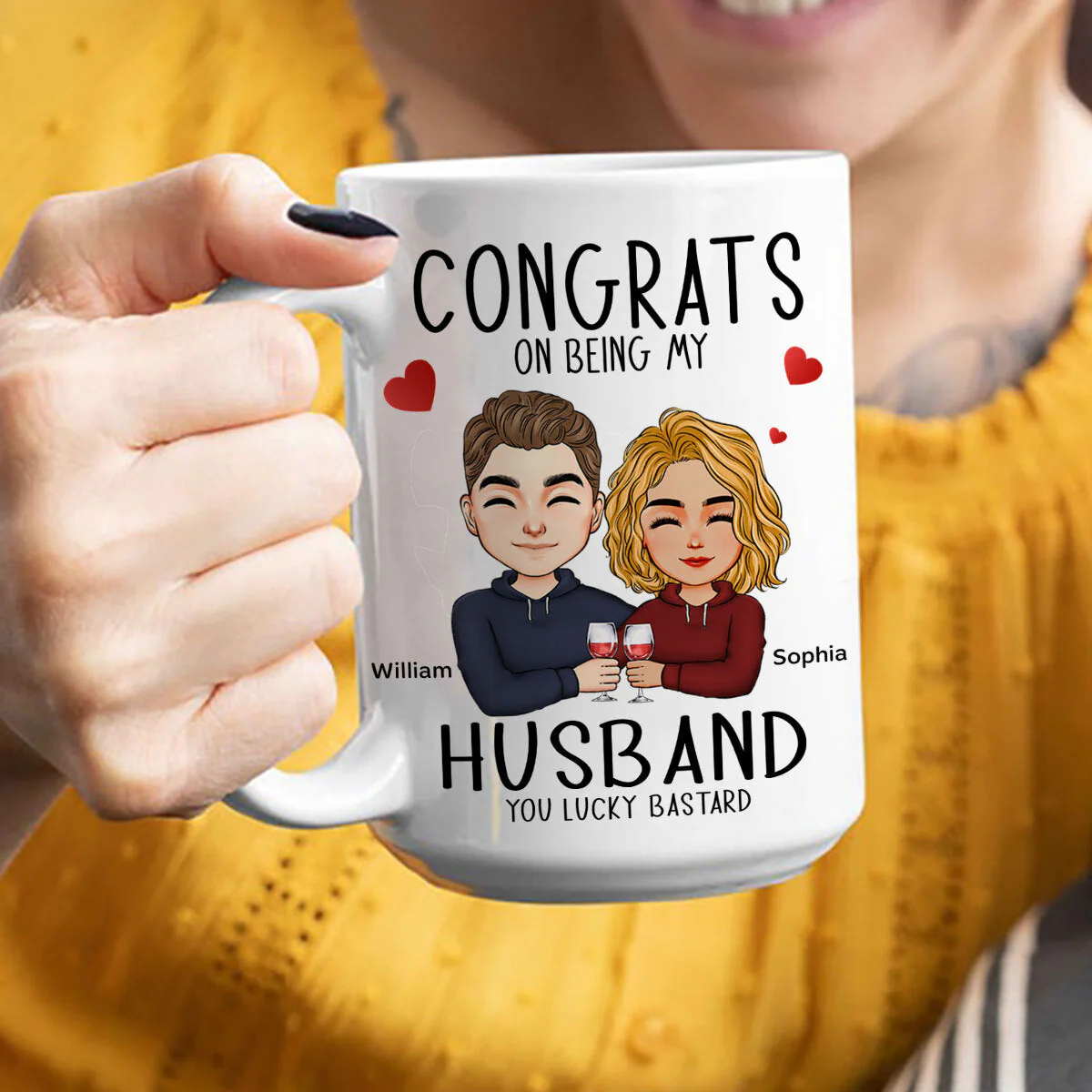Congrats On Being My Husband - Personalized Mug - Image 5