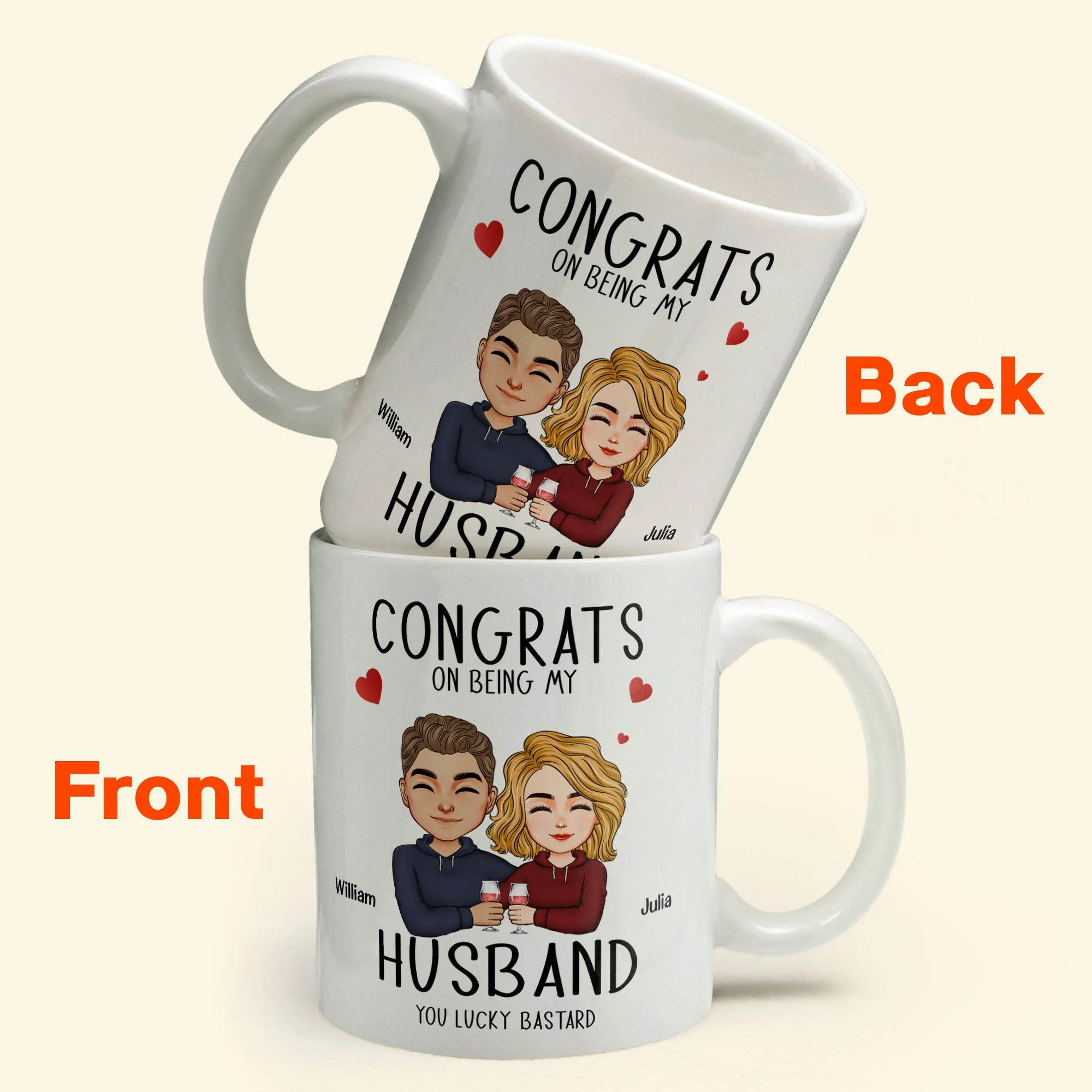 Congrats On Being My Husband - Personalized Mug - Image 7