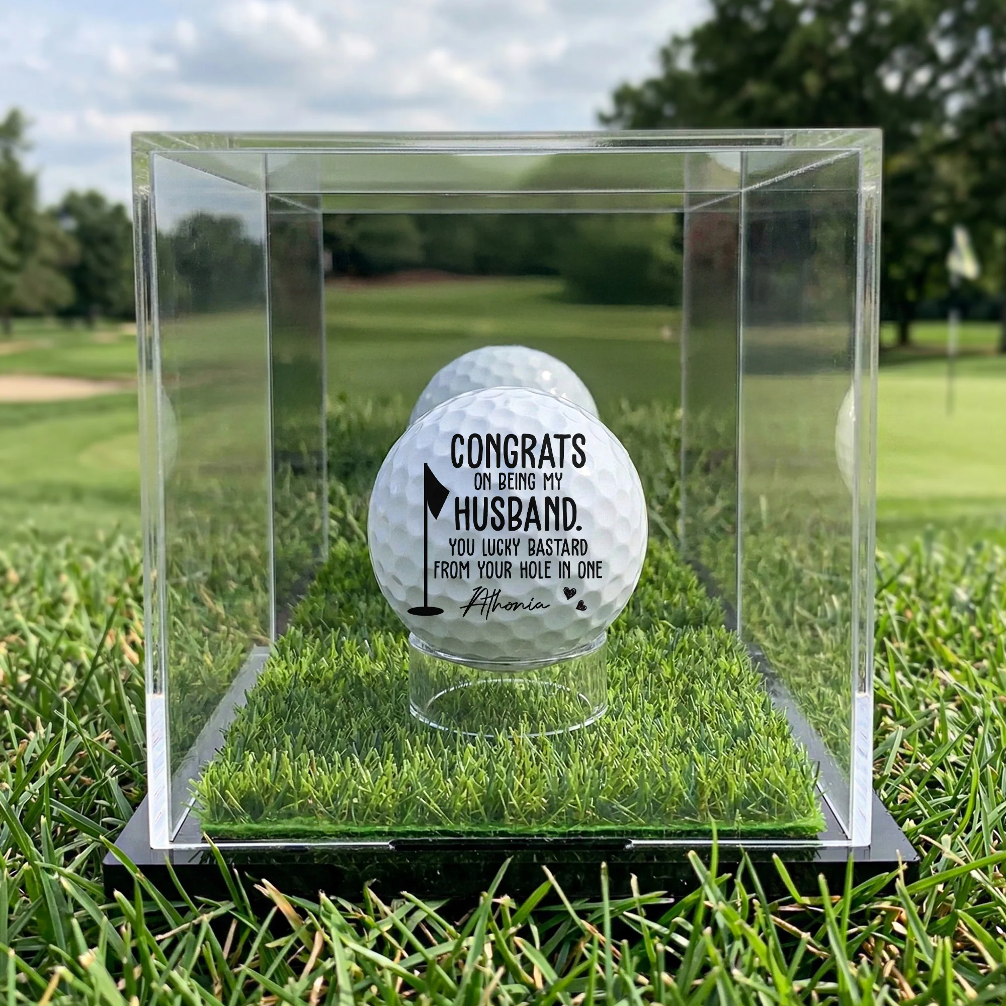 Congrats On Being My Husband You Lucky Bastard - Personalized Golf Ball - Image 2