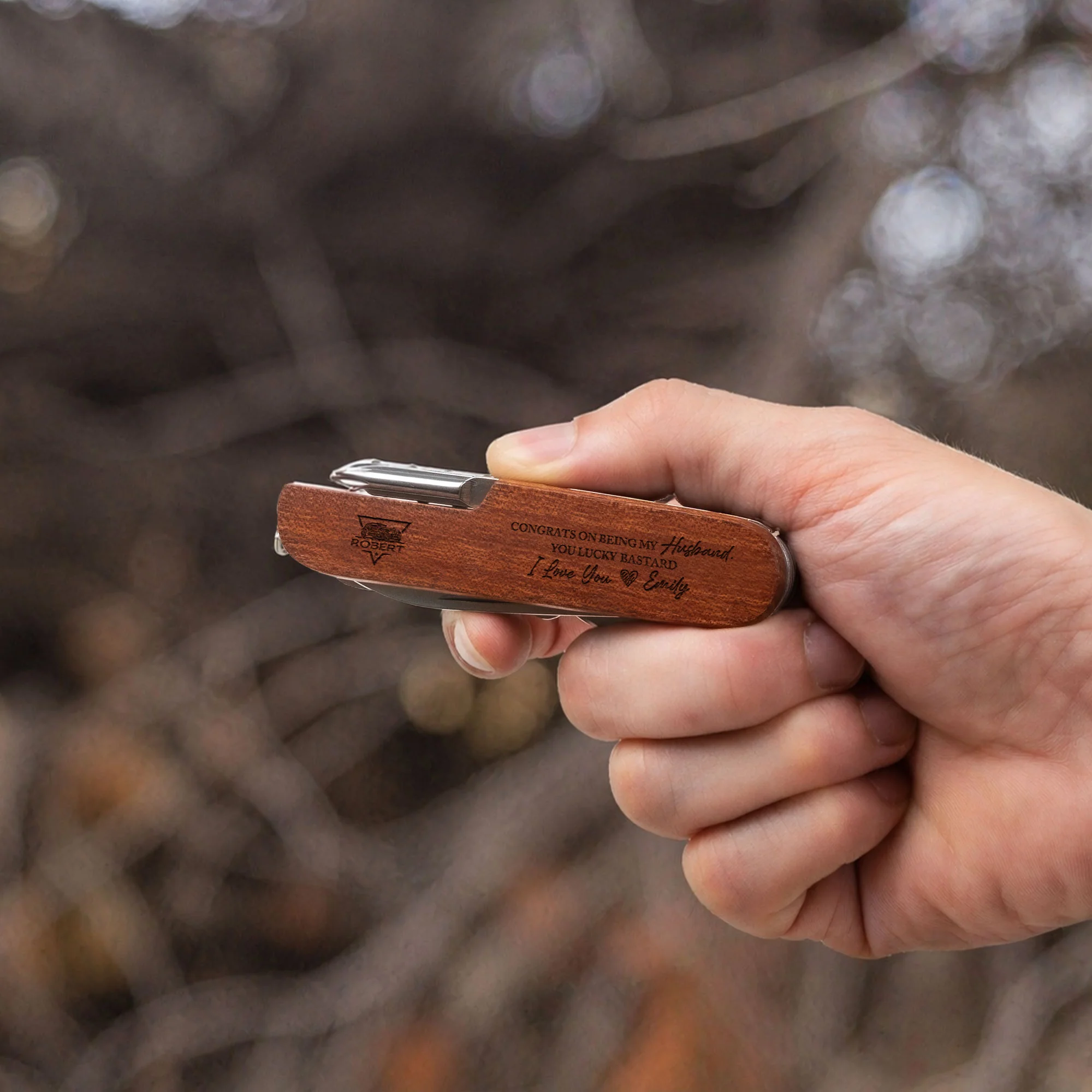 Congrats On Being My Husband, You Lucky Bastard - Personalized Multi Tool Knife - Image 5