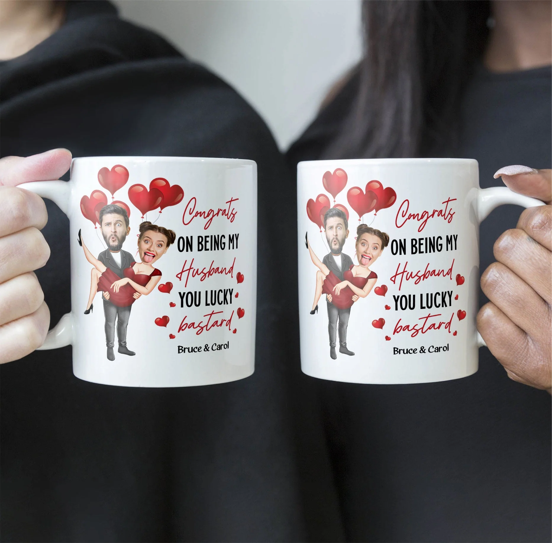 Congrats On Being My Husband You Lucky Bastard - Personalized Photo Mug - Image 4