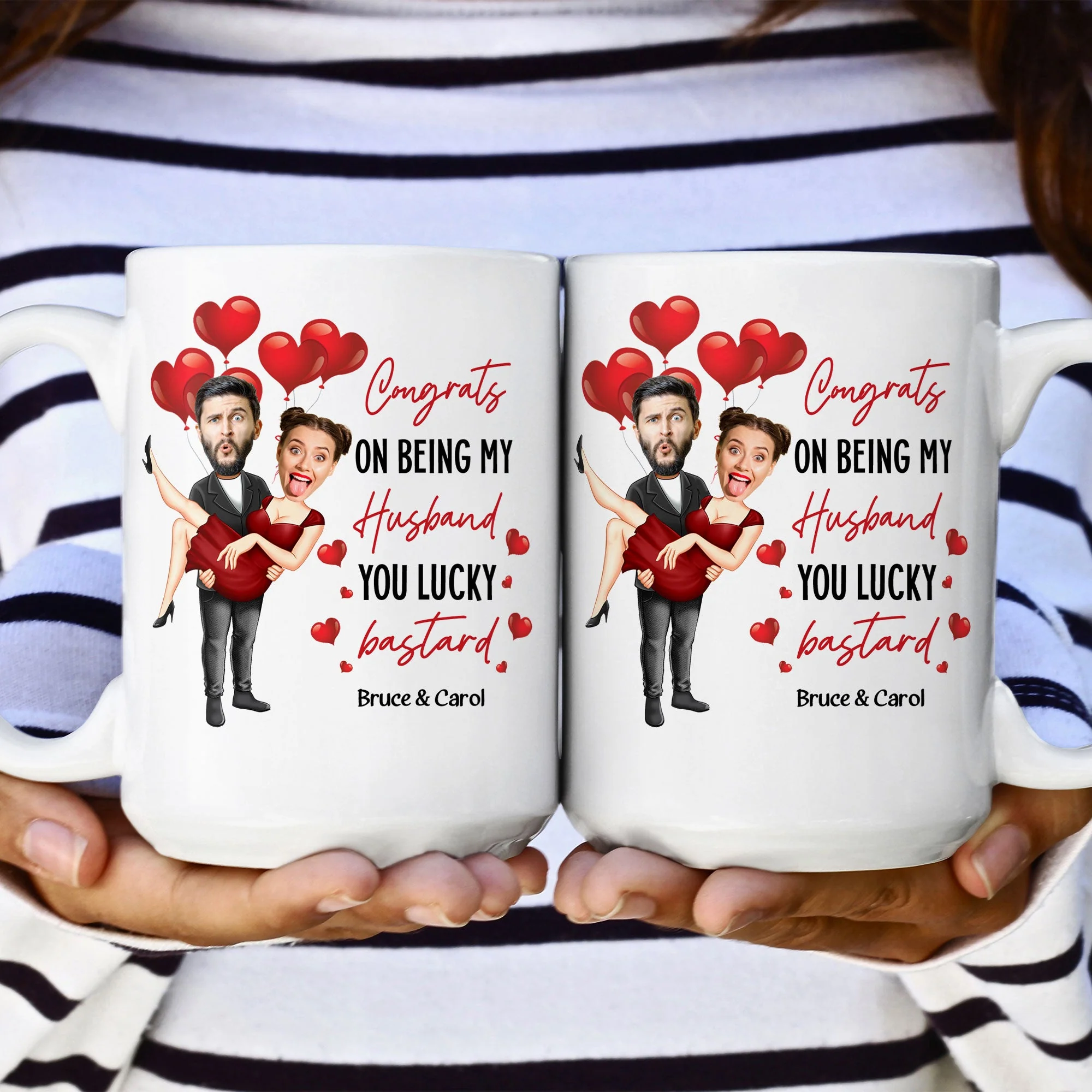 Congrats On Being My Husband You Lucky Bastard - Personalized Photo Mug - Image 6