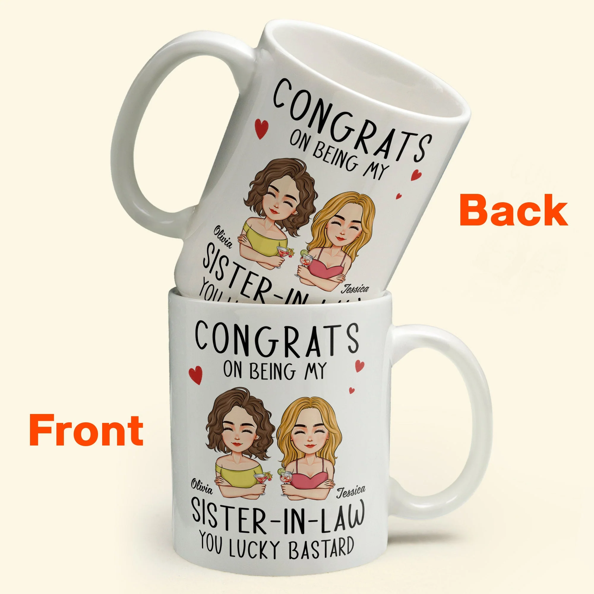 Congrats On Being My Sister-In-Law - Personalized Mug - Image 2