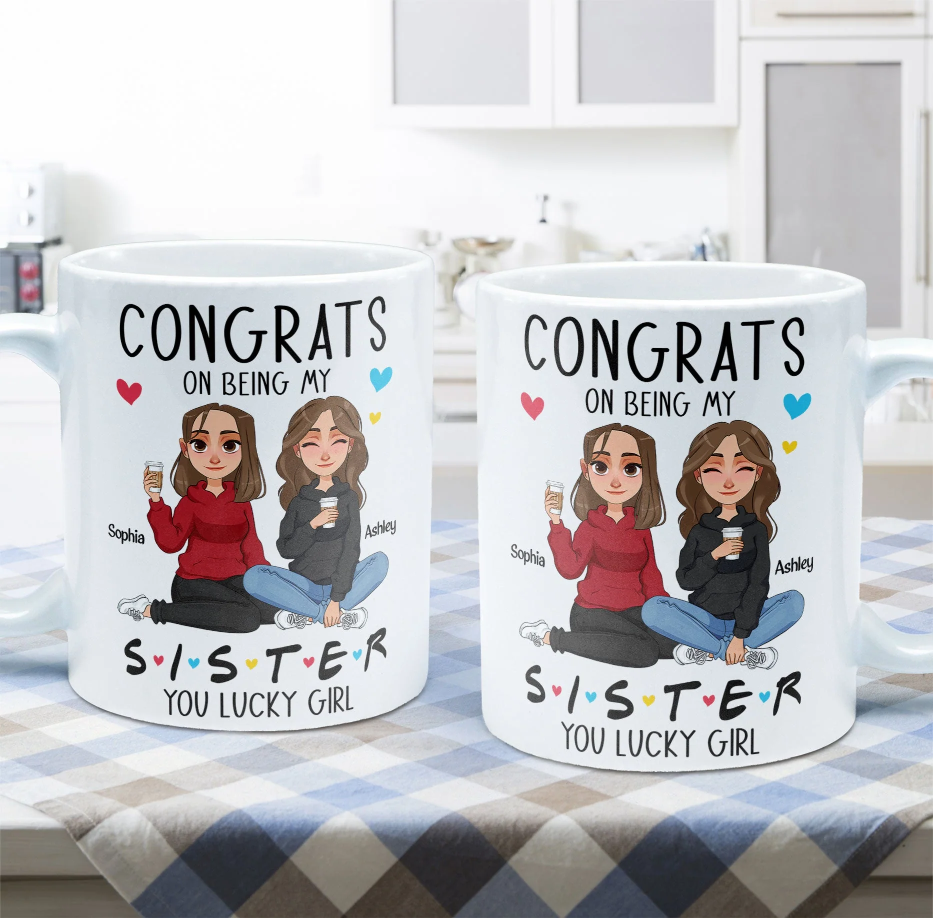 Congrats On Being My Sister - New Version - Personalized Mug - Image 5