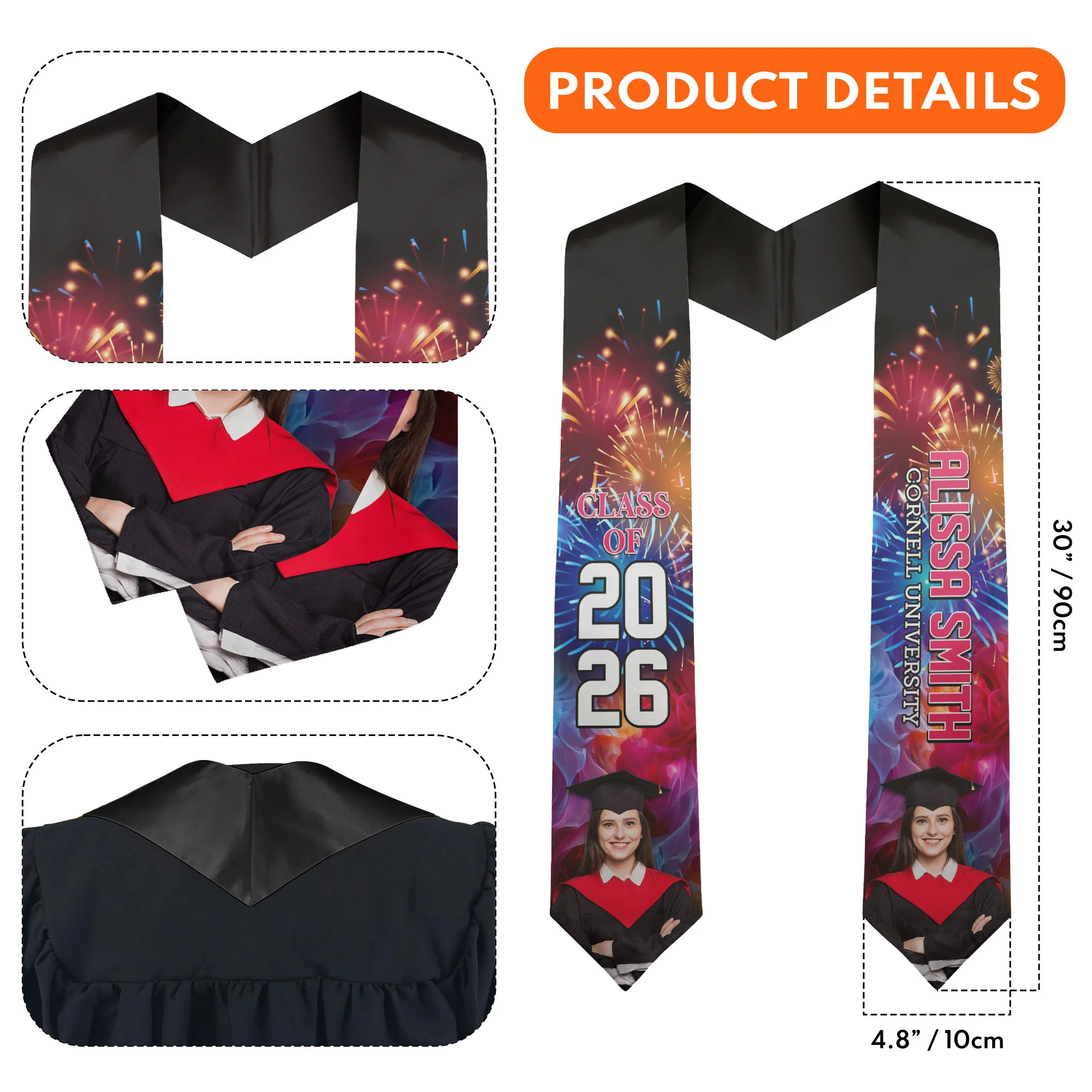Congratulation Graduation Stole  - Personalized Photo Graduation Stole - Image 5