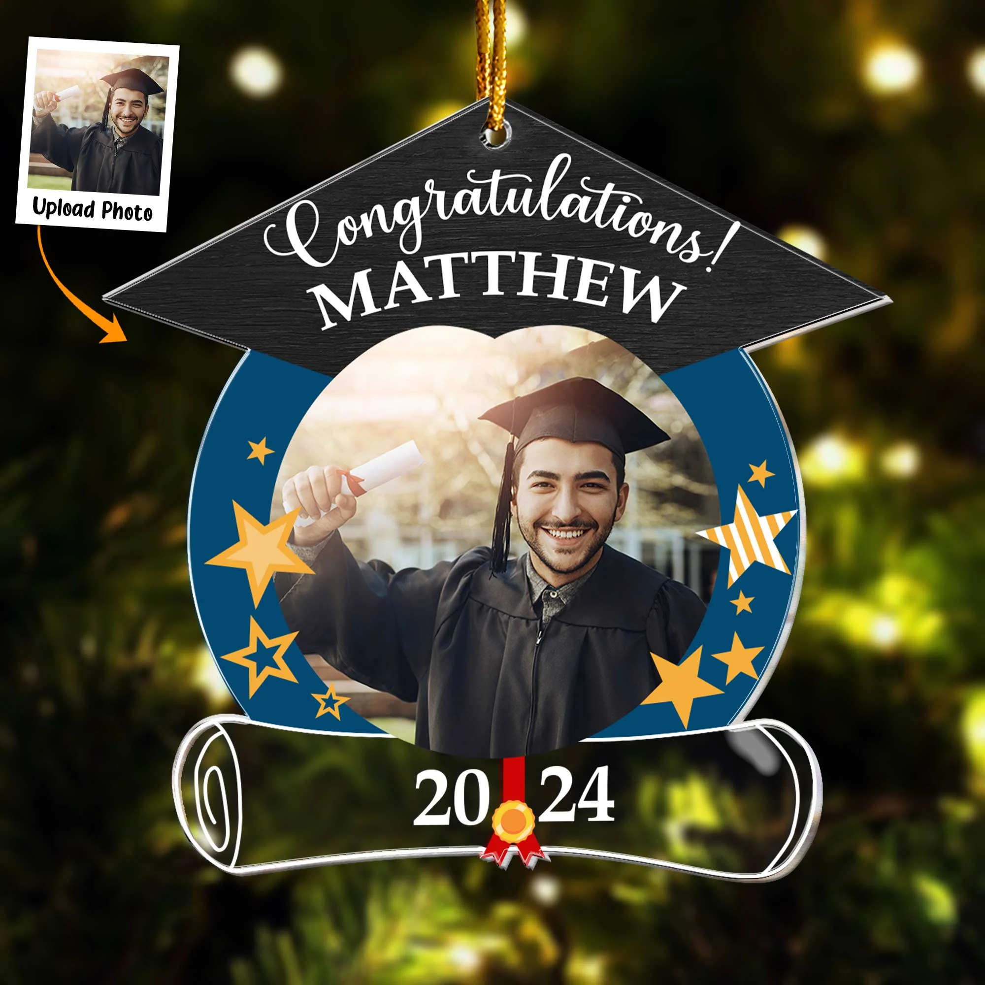 Congratulations Graduation - Personalized Acrylic Photo Ornament - Image 2