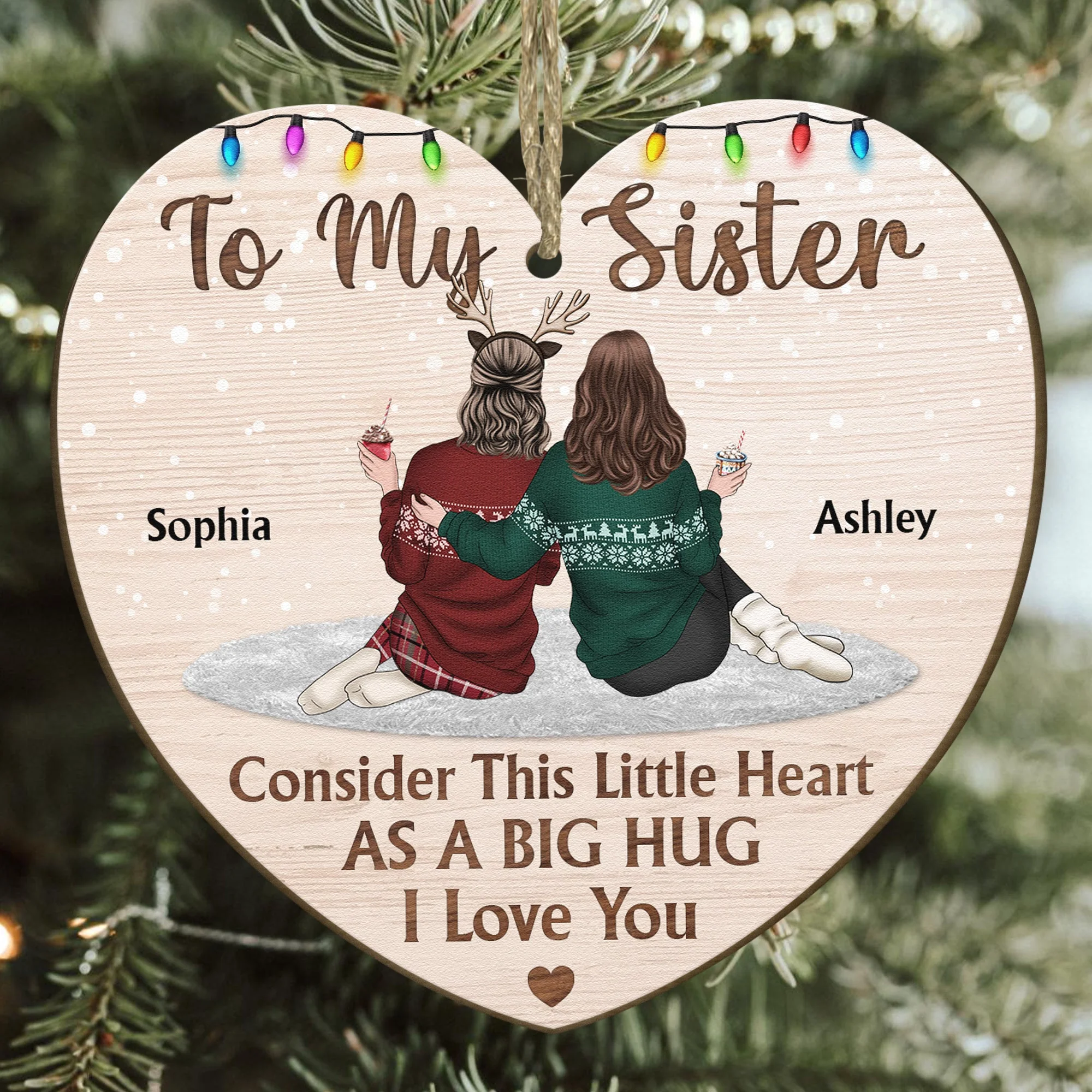 Consider This Little Heart As A Big Hug - Personalized Wooden Ornament