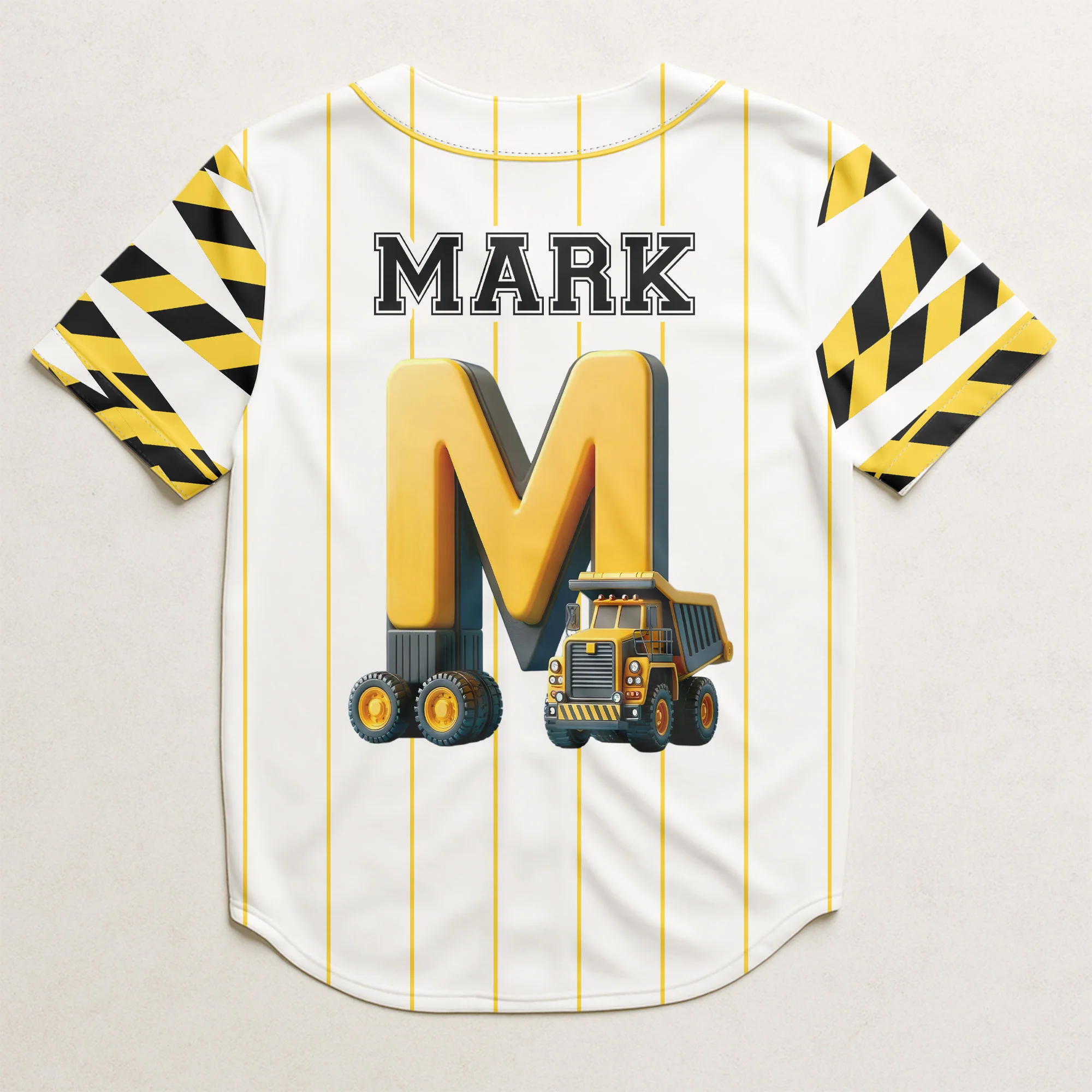 Construction Alphabets - Personalized Kids Baseball Jersey - Image 5