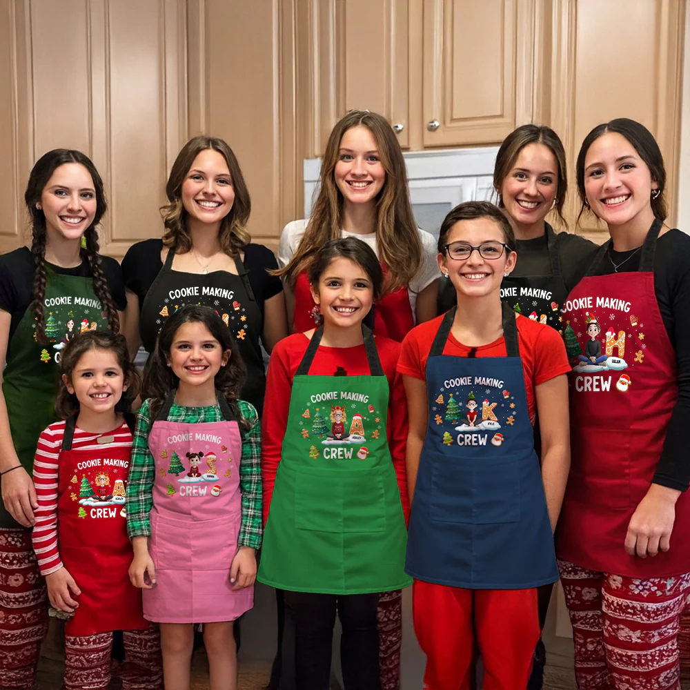Cookie Making Crew Matching Aprons For Family, Kids, Grandma - Personalized Apron - Image 2