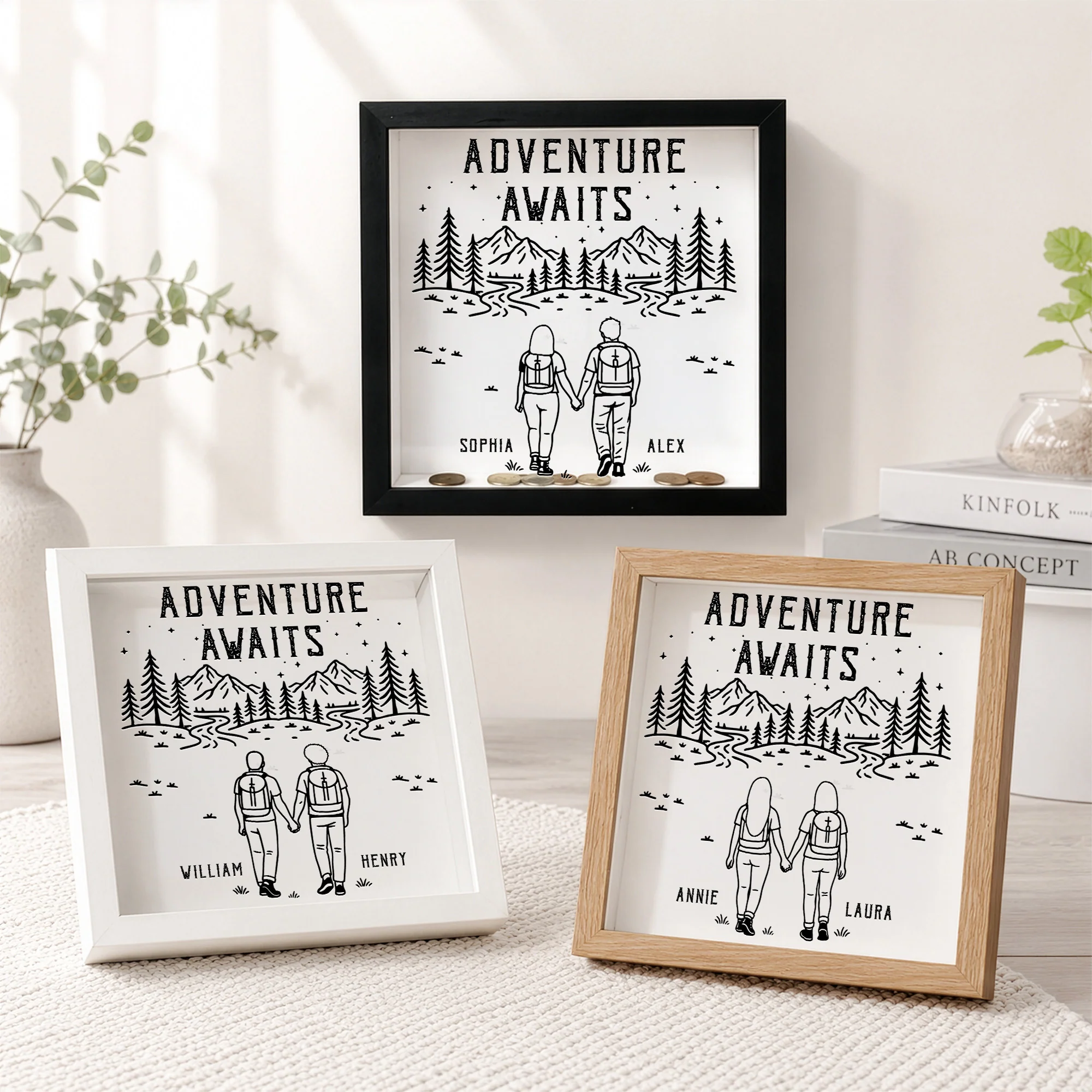 Couple Adventure Awaits Anniversary Gifts For Her, Him - Personalized Memory Box - Image 2