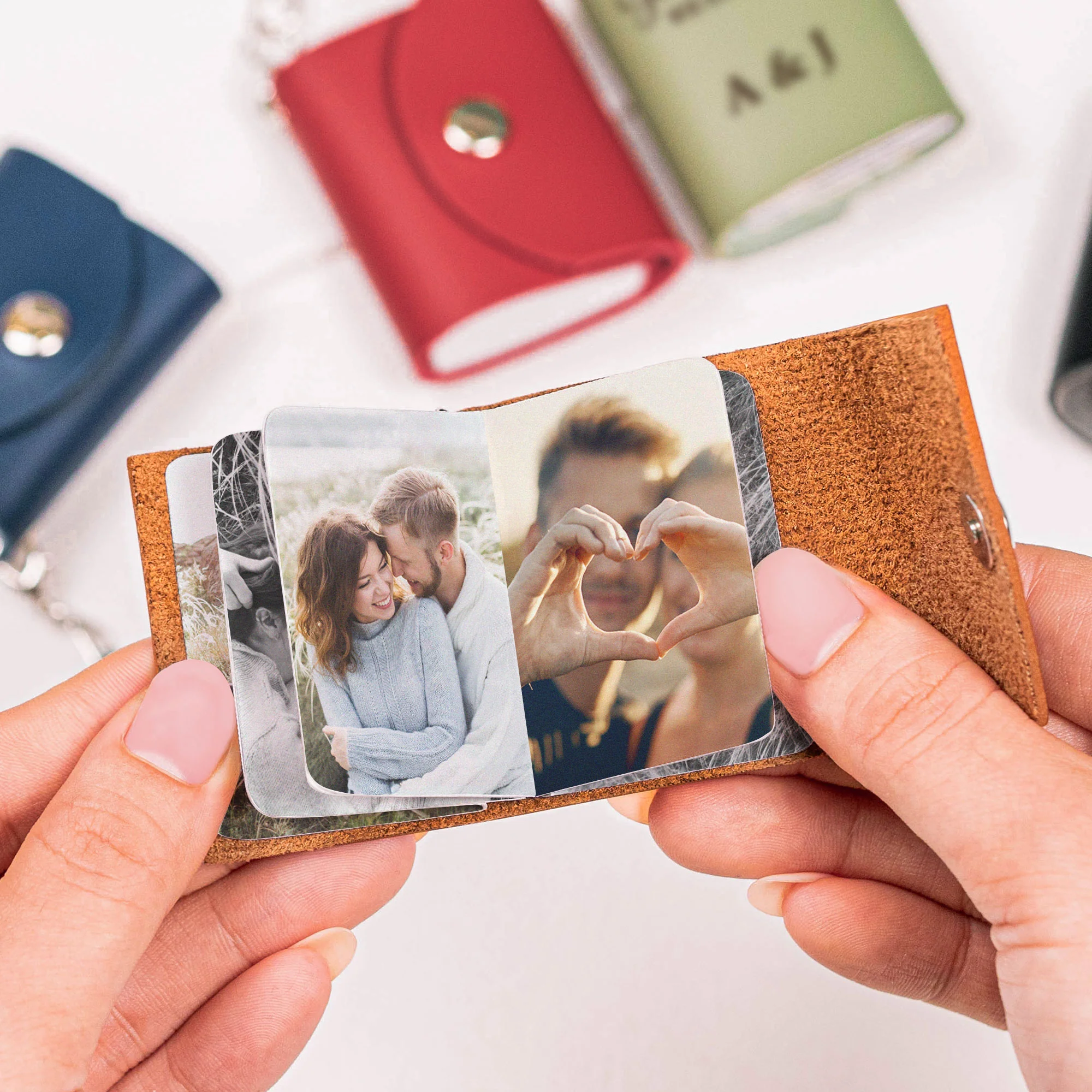 Couple Anniversary Birthday Gifts - Personalized Mini Photo Album Keychain - Image 4