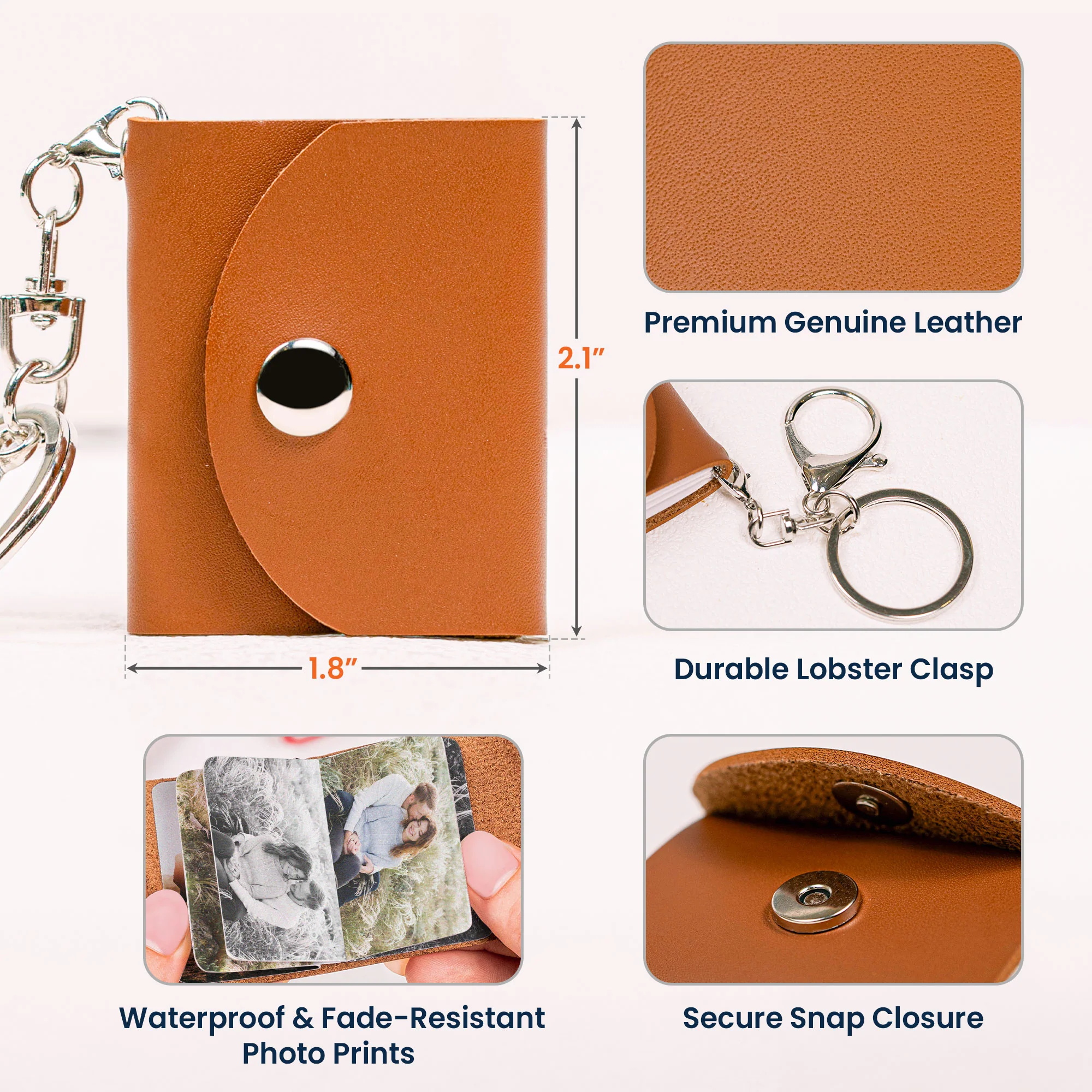 Couple Anniversary Birthday Gifts - Personalized Mini Photo Album Keychain - Image 7