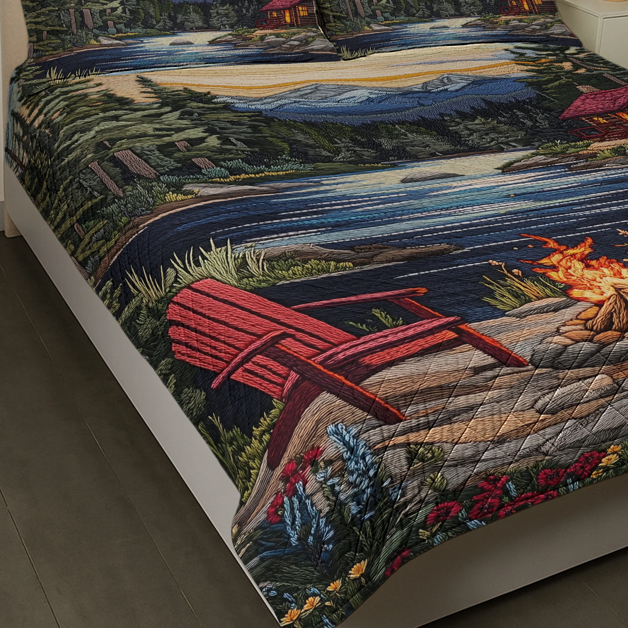Couple Anniversary Gift Bedding Decor - Custom Quilt Set - Image 5