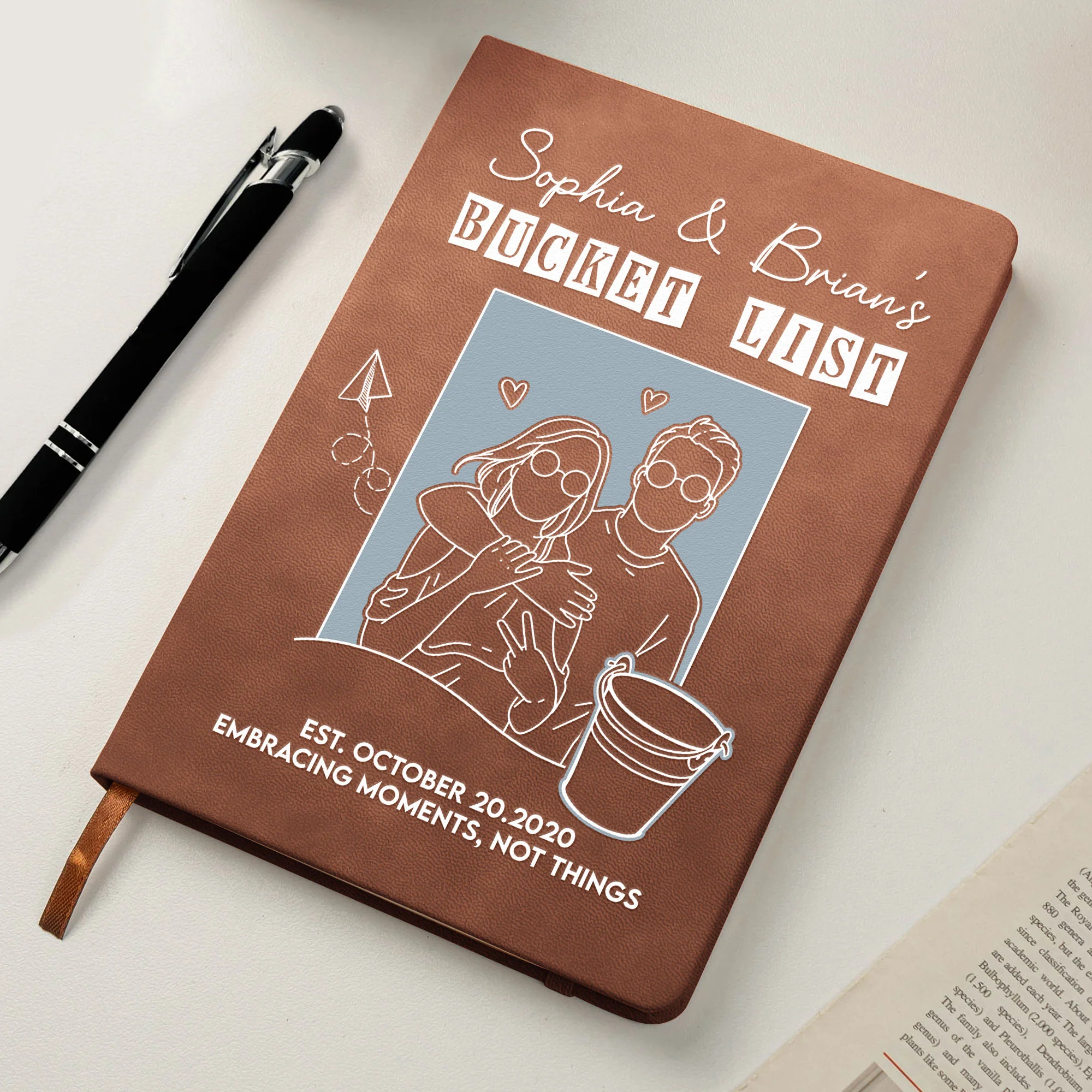 Couple Bucket List - Personalized Leather Journal - Image 5