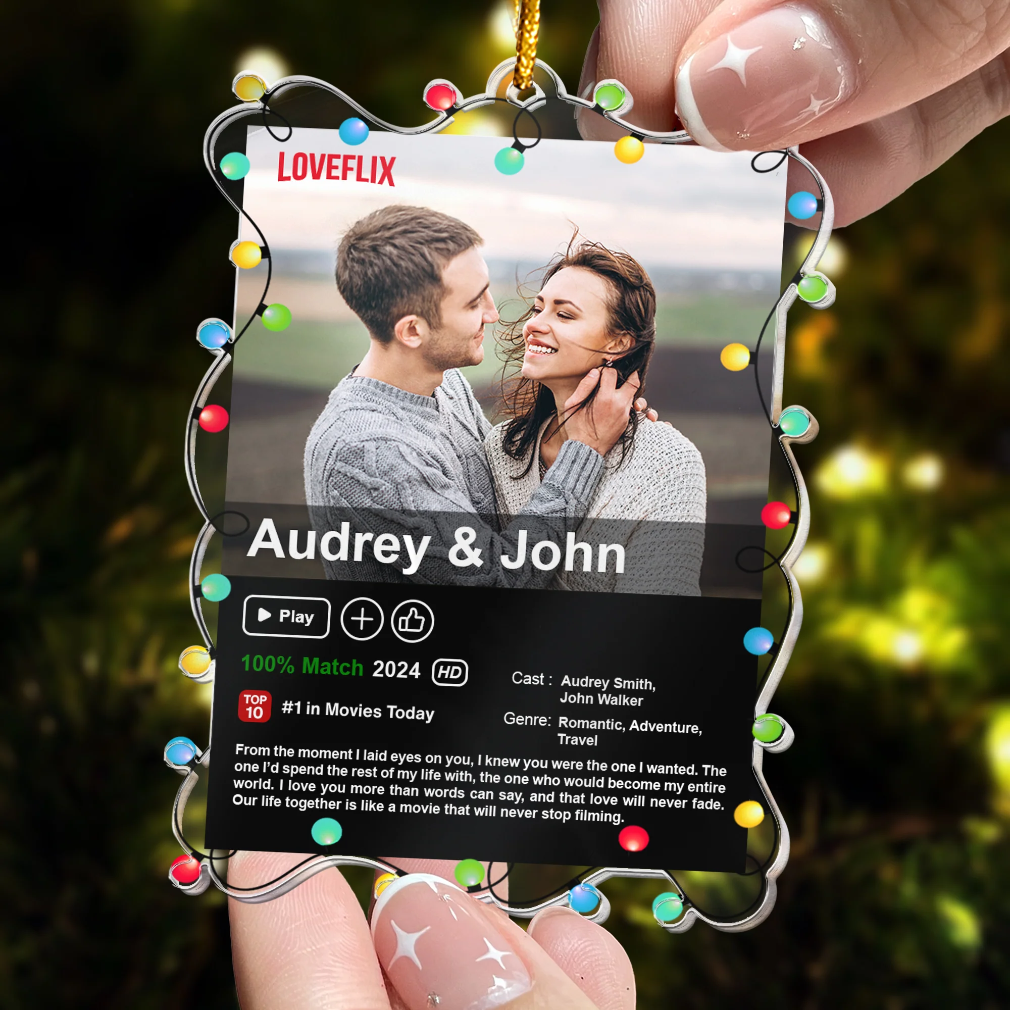 Couple Movie From The Moment I Laid Eyes On You - Personalized Acrylic Photo Ornament - Image 2