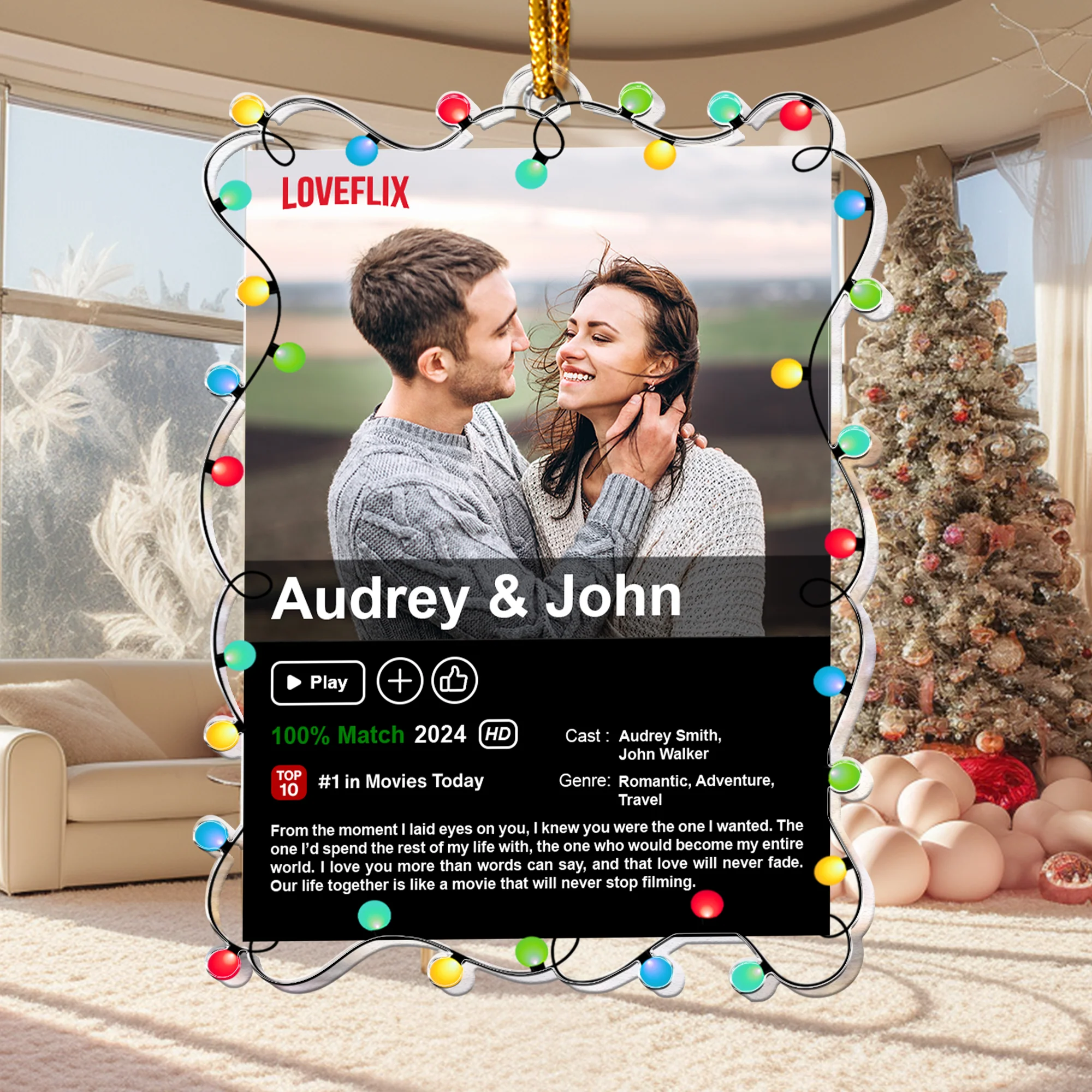 Couple Movie From The Moment I Laid Eyes On You - Personalized Acrylic Photo Ornament - Image 4