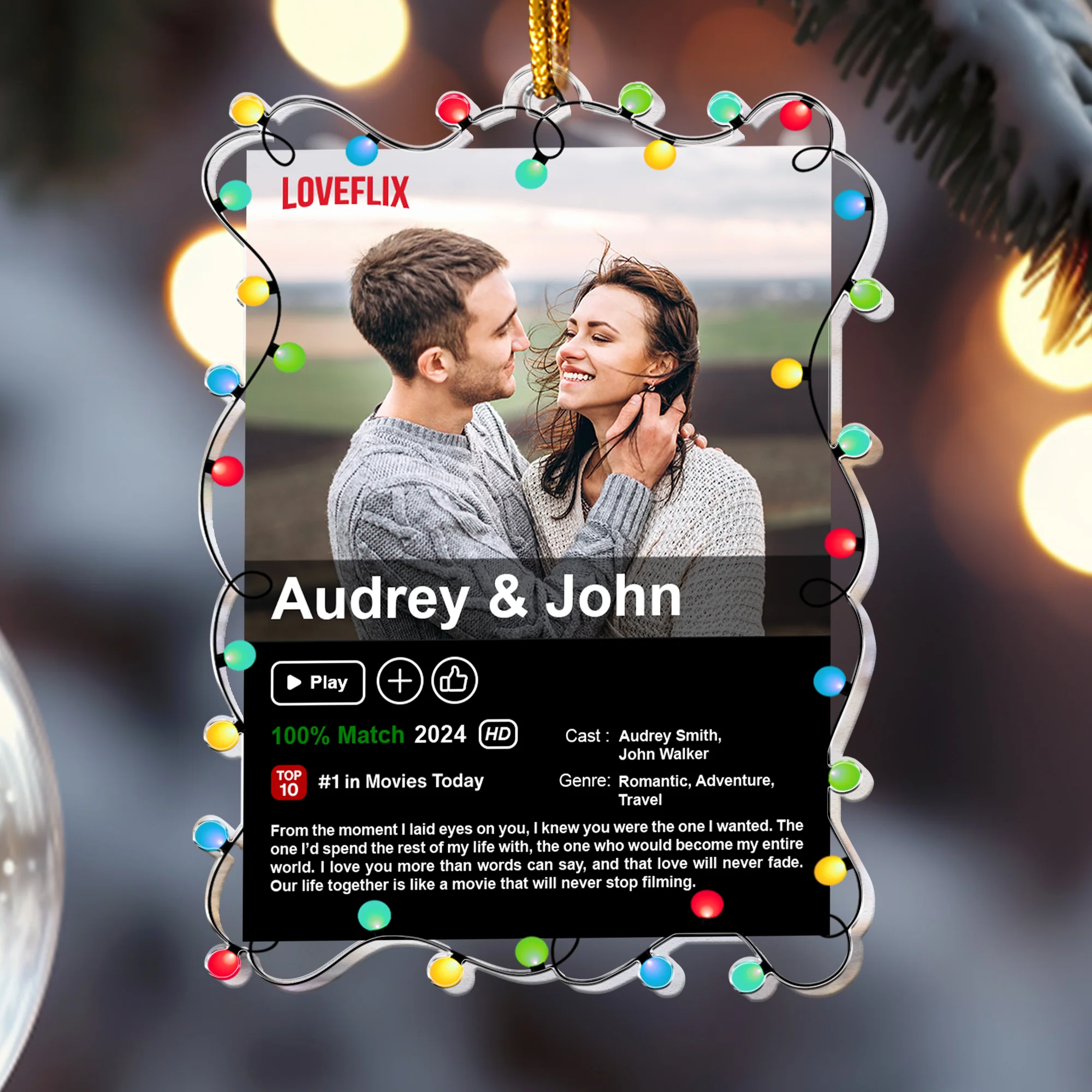 Couple Movie From The Moment I Laid Eyes On You - Personalized Acrylic Photo Ornament - Image 5