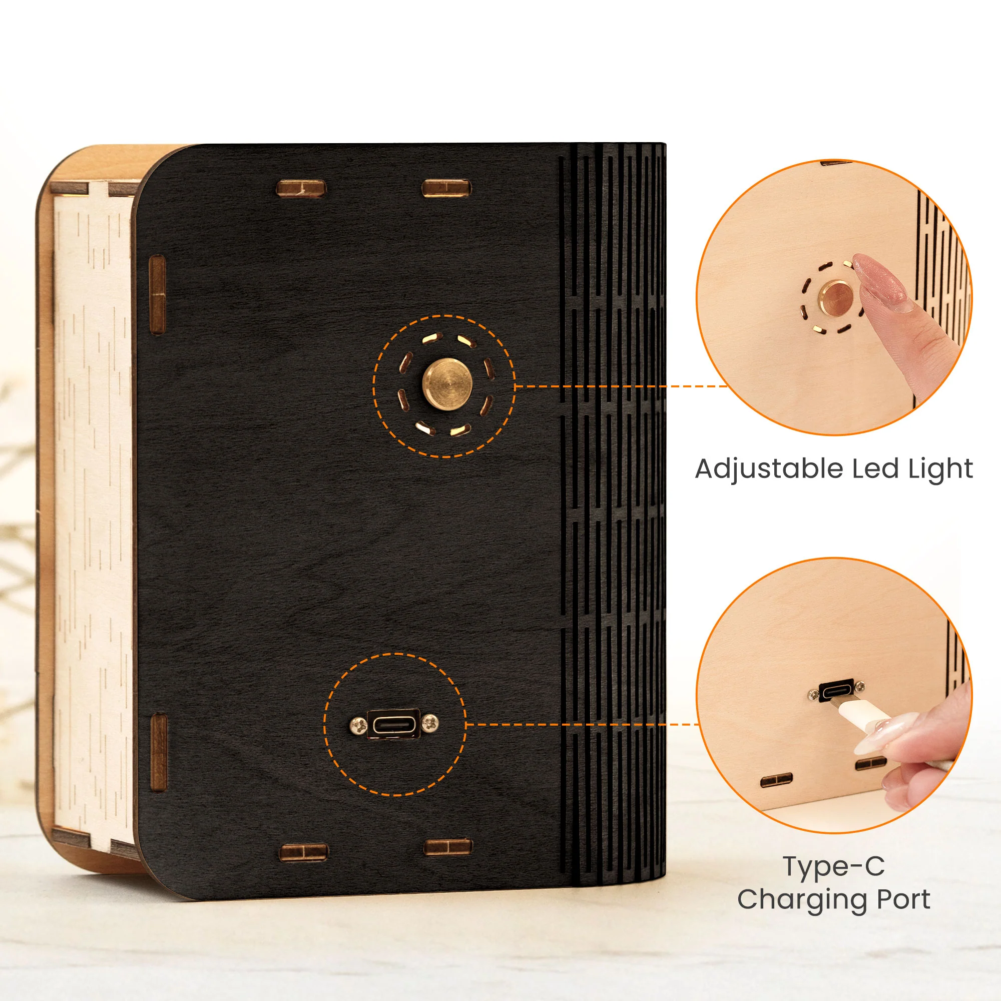 Couple Sitting Together - Personalized 3D Wooden Puzzle Night Light - Image 5