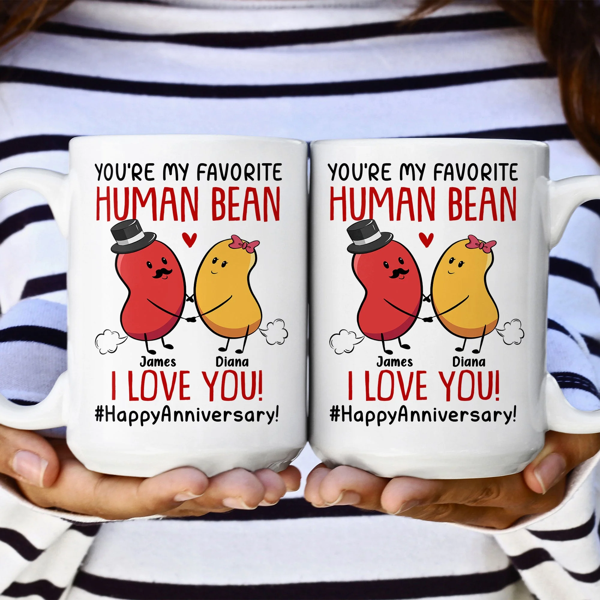 Couple You Are My Favorite Human Bean - Personalized Mug - Image 5