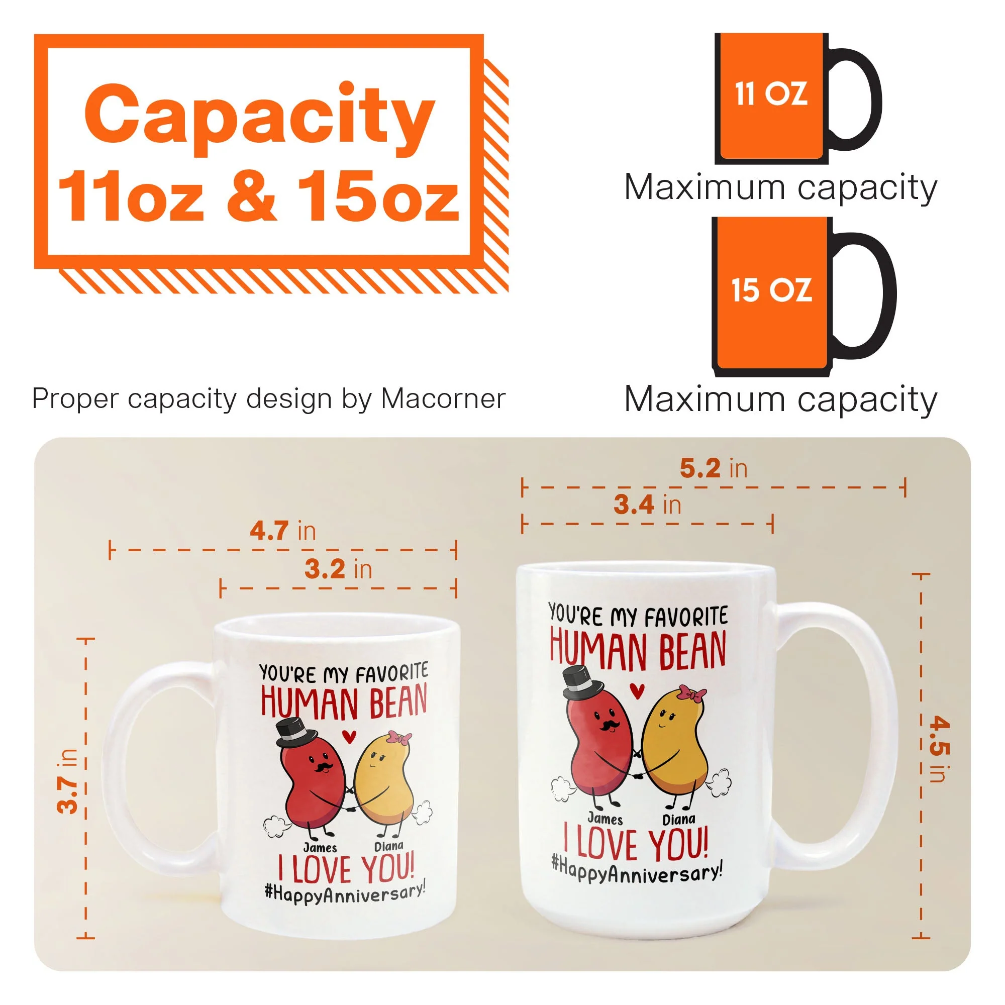 Couple You Are My Favorite Human Bean - Personalized Mug - Image 8