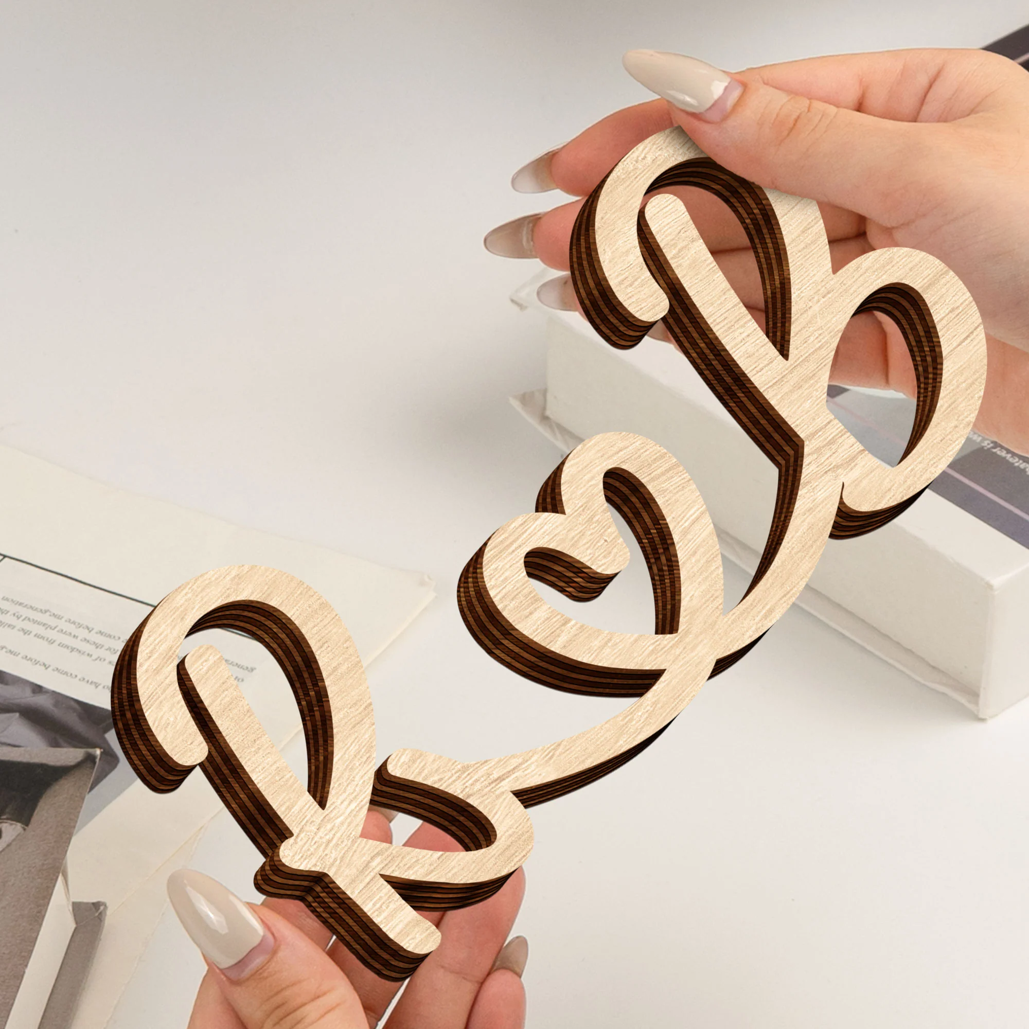 Couples Initials Sign Custom Initials Name Decors - Personalized Line Art Sculpture - Image 2