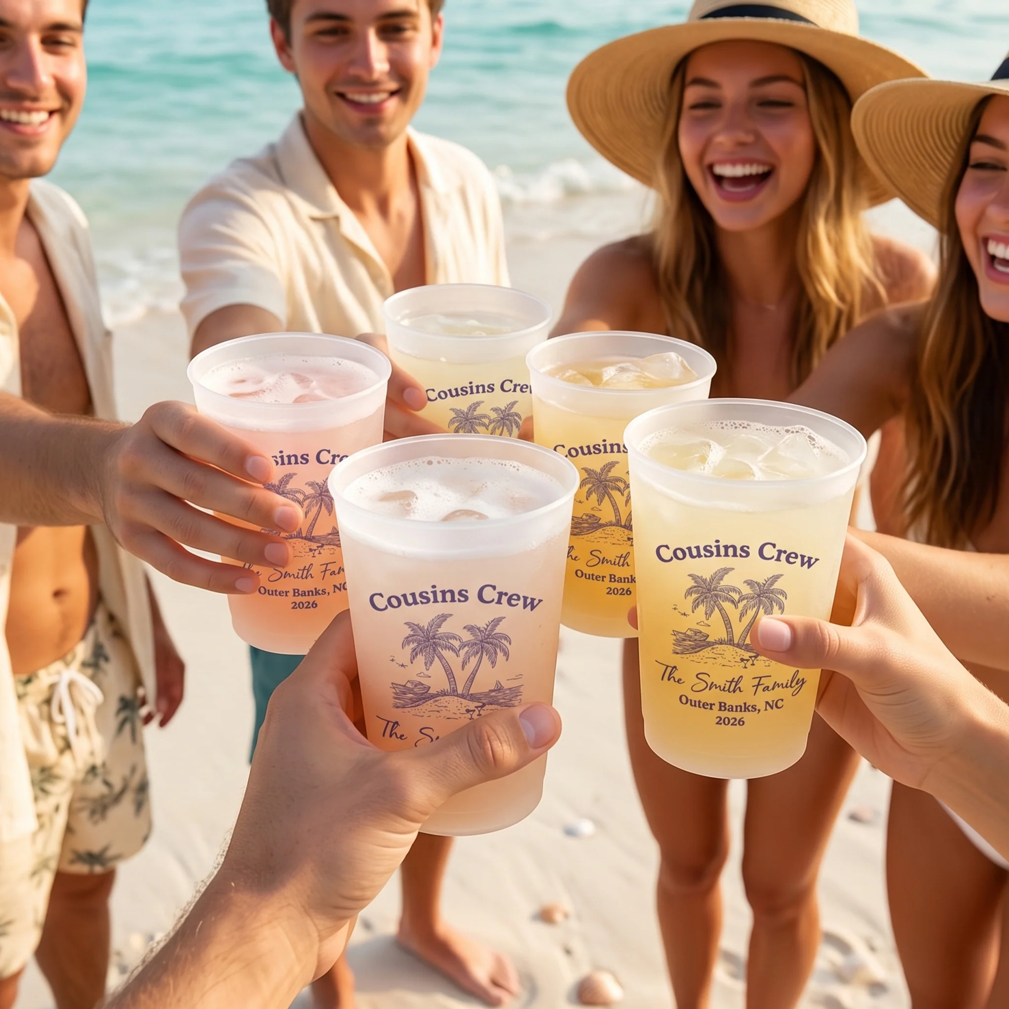 Cousins' Trip, Beach Cups For Family Reunions, Girls Weekend, Sibling Beach Parties - Personalized Cups - Image 4