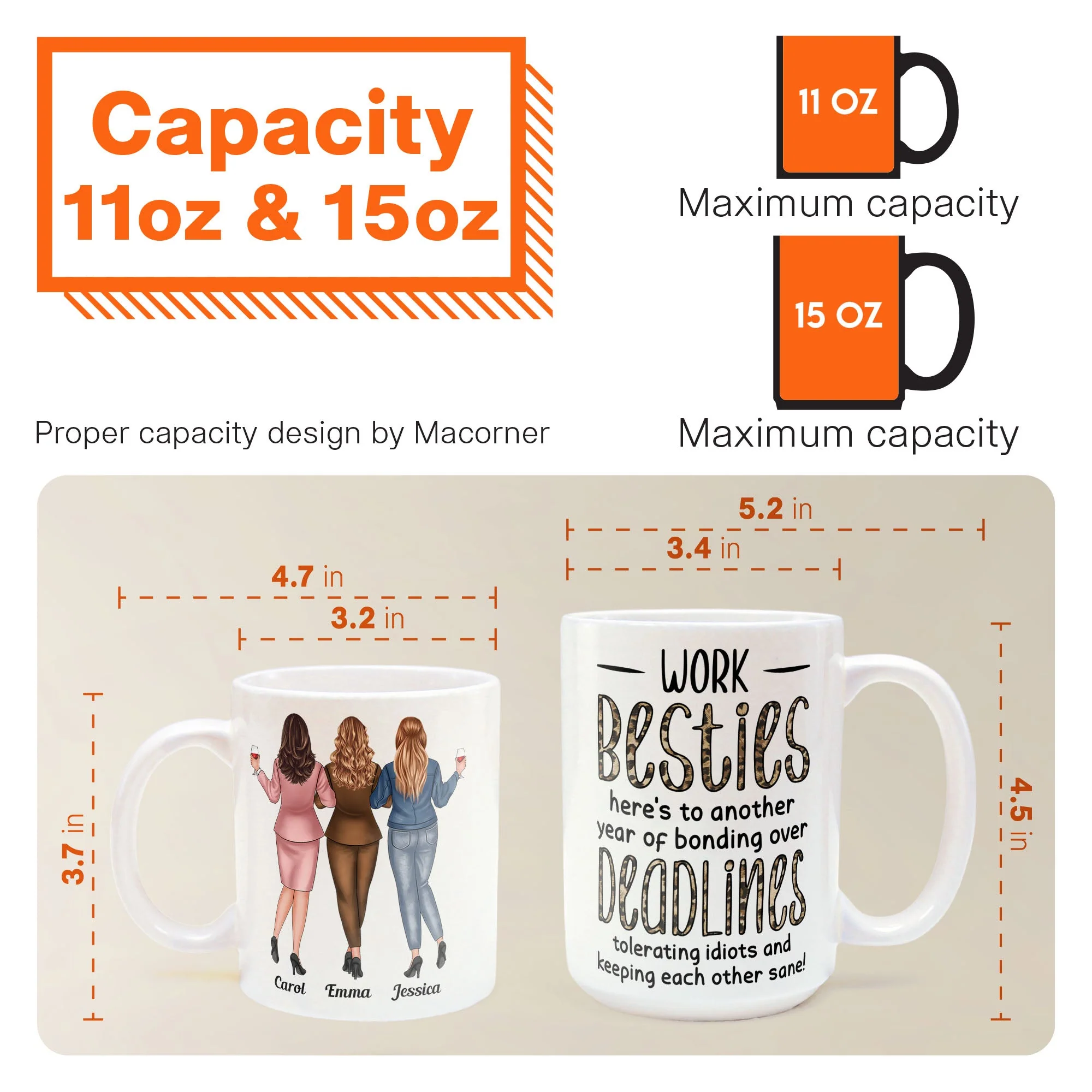 Coworkers, Alcohol Tolerating, Bonding Over Deadlines, Keeping Each Other Sane - Personalized Mug - Gift For Coworker, Colleague, Work Bestie, Friend, Work Bestie - Image 6
