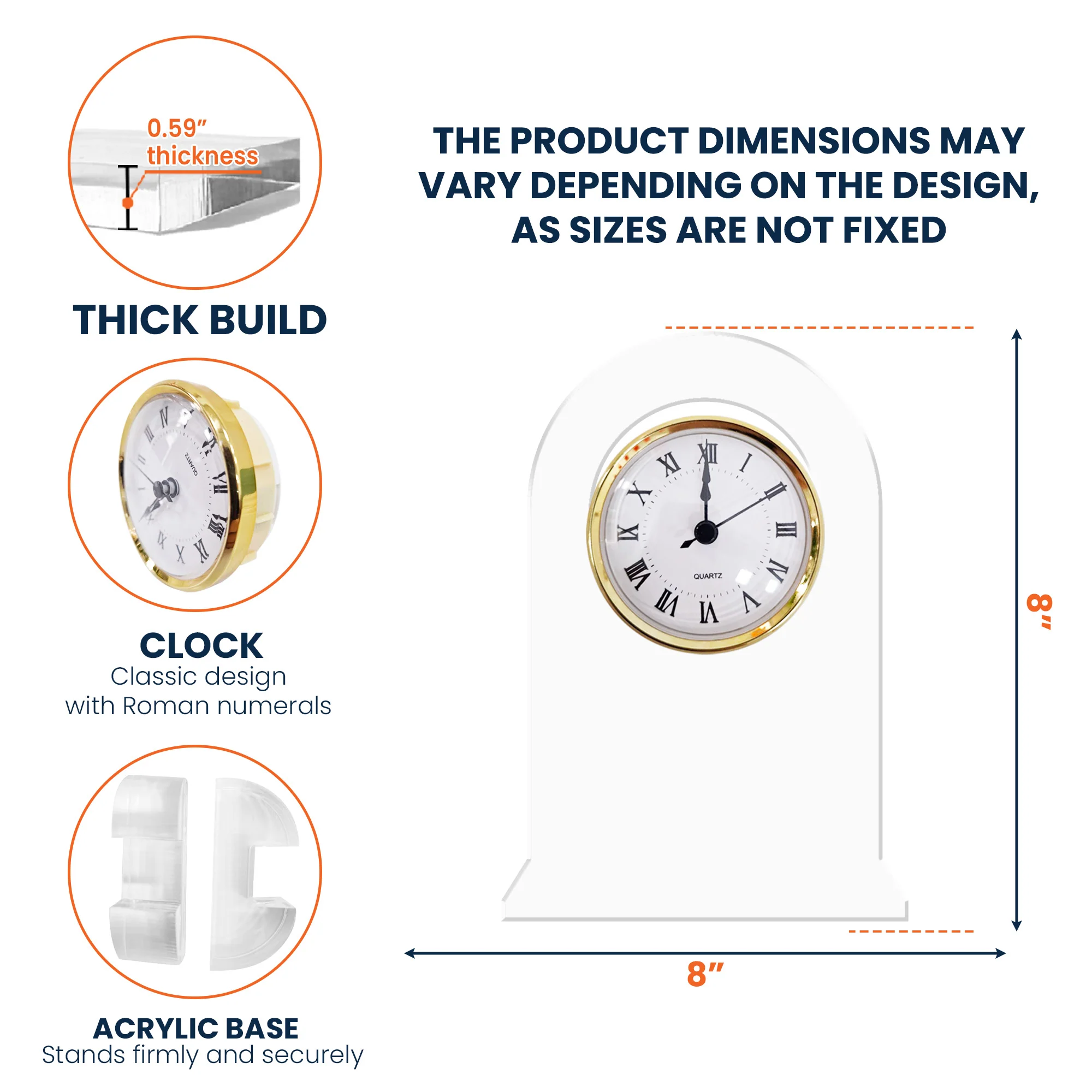 Coworkers Gift Definition Problem Solver - Personalized Acrylic Desk Clock - Image 5