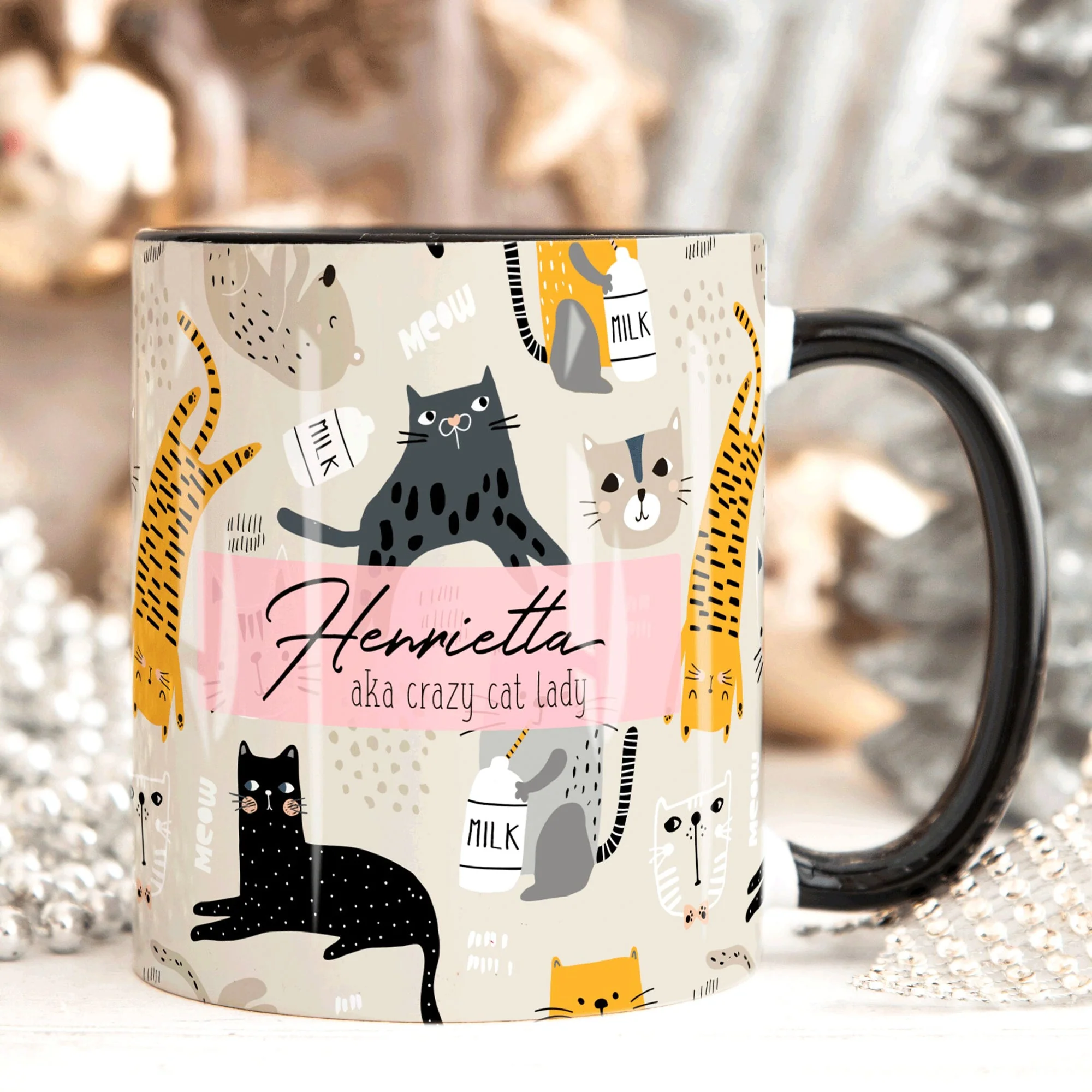 Crazy Cat Lady - Funny Cats - Personalized Accent Mug - Image 5