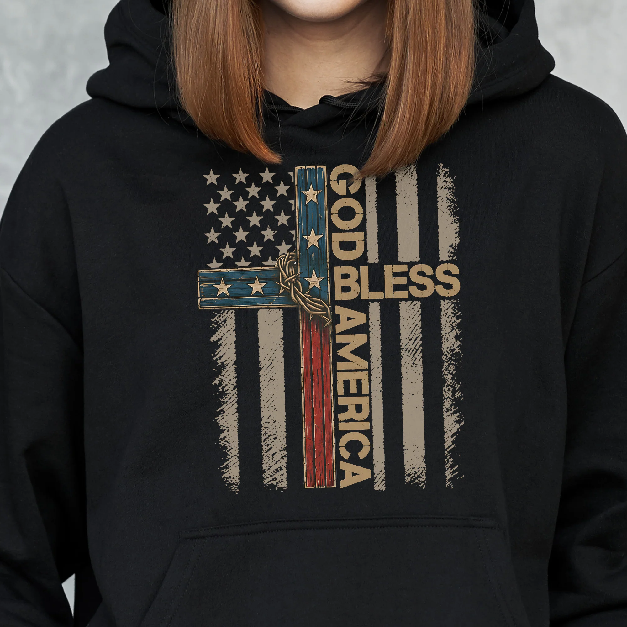 Cross God Bless America - Shirt - Image 8