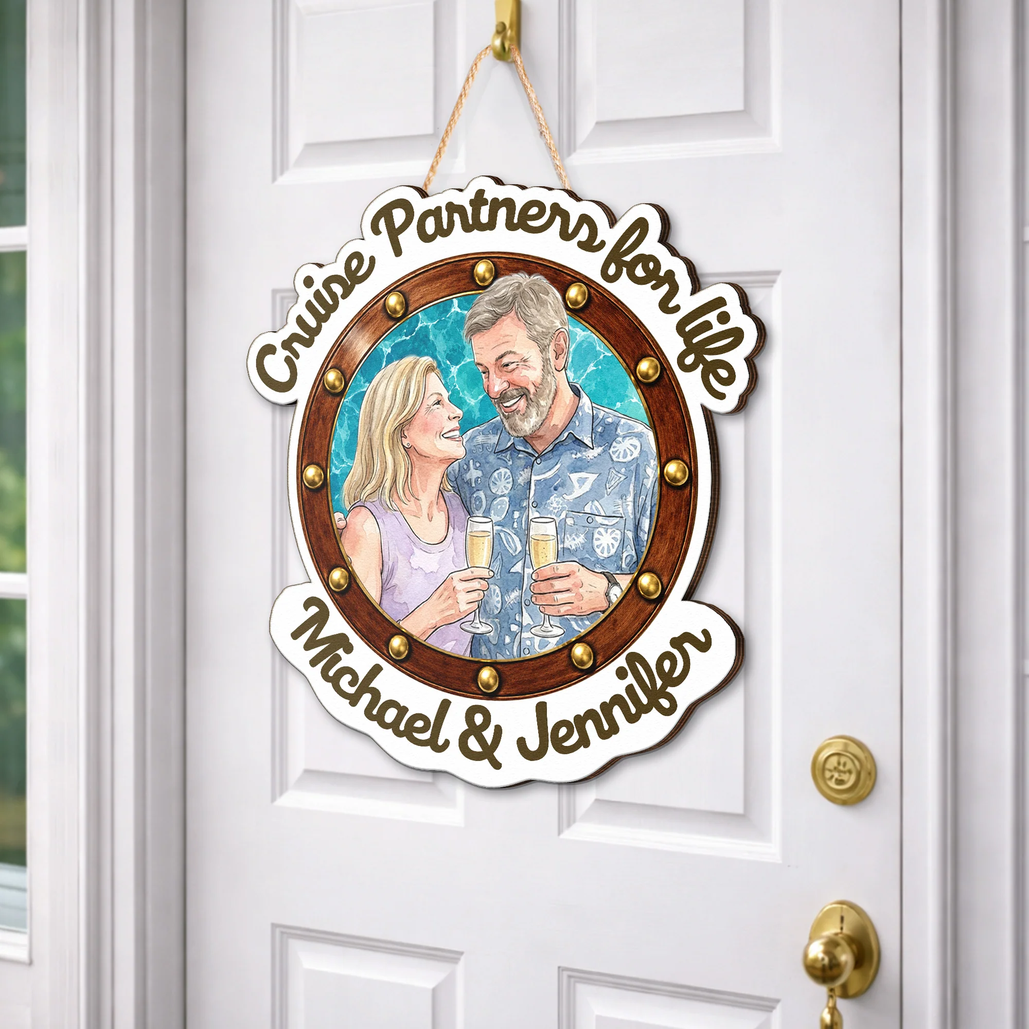 Cruise Partners For Life Couple Anniversary Gifts - Personalized Wood Sign - Image 2