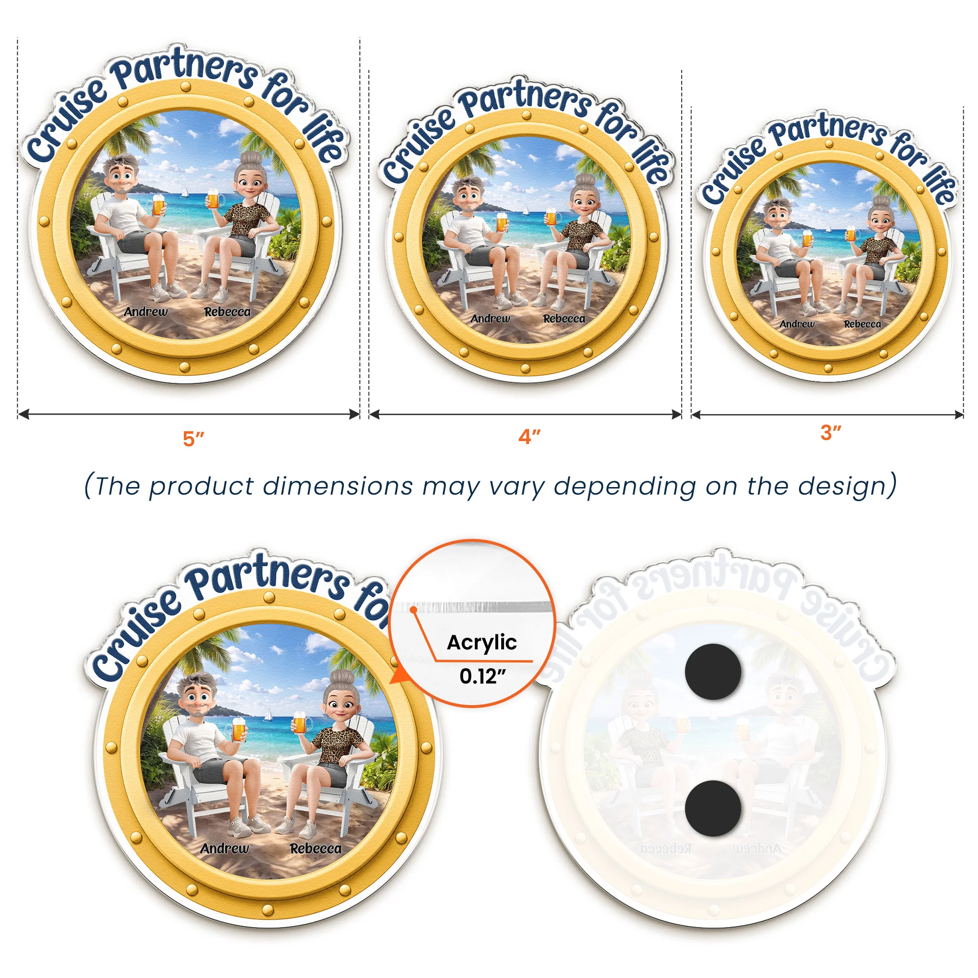 Cruise Partners For Life New Version Anniversary Gifts For Her, Him - Personalized Magnet - Image 5