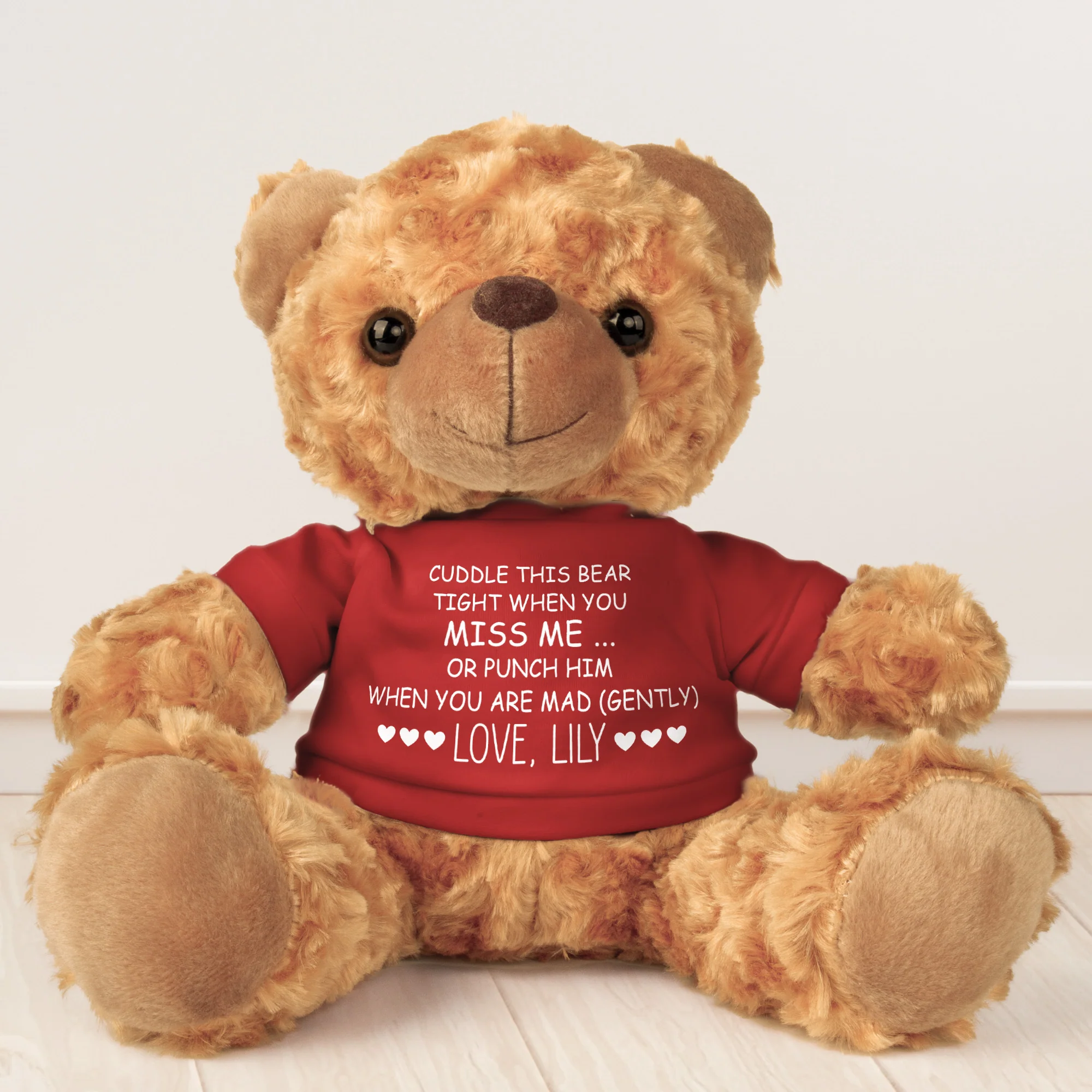 Cuddle This Bear Or Punch Him When You Miss Me - Teddy Bear With Personalized Shirt