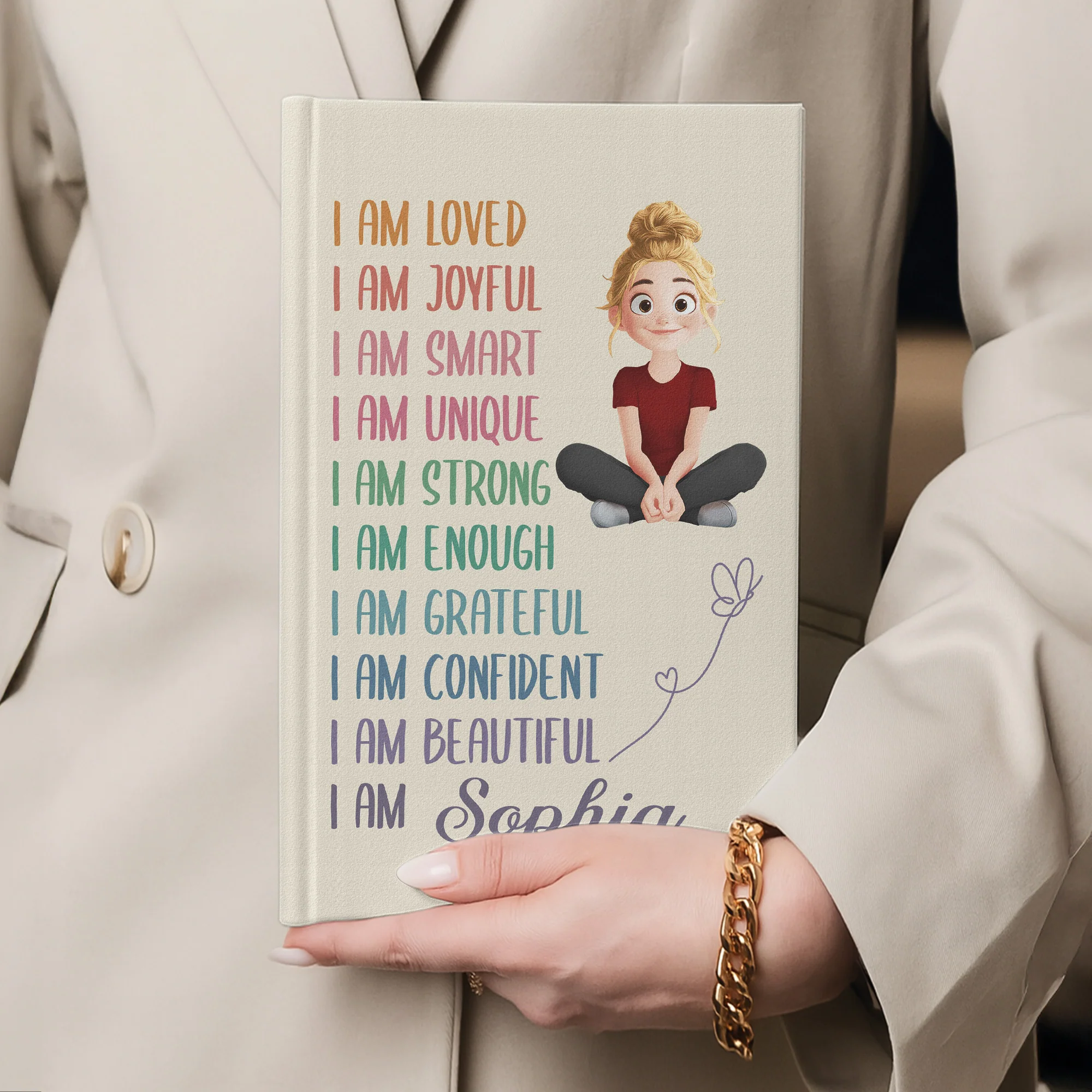 Custom Affirmations For Girl - Personalized Hardcover Journal - Image 5