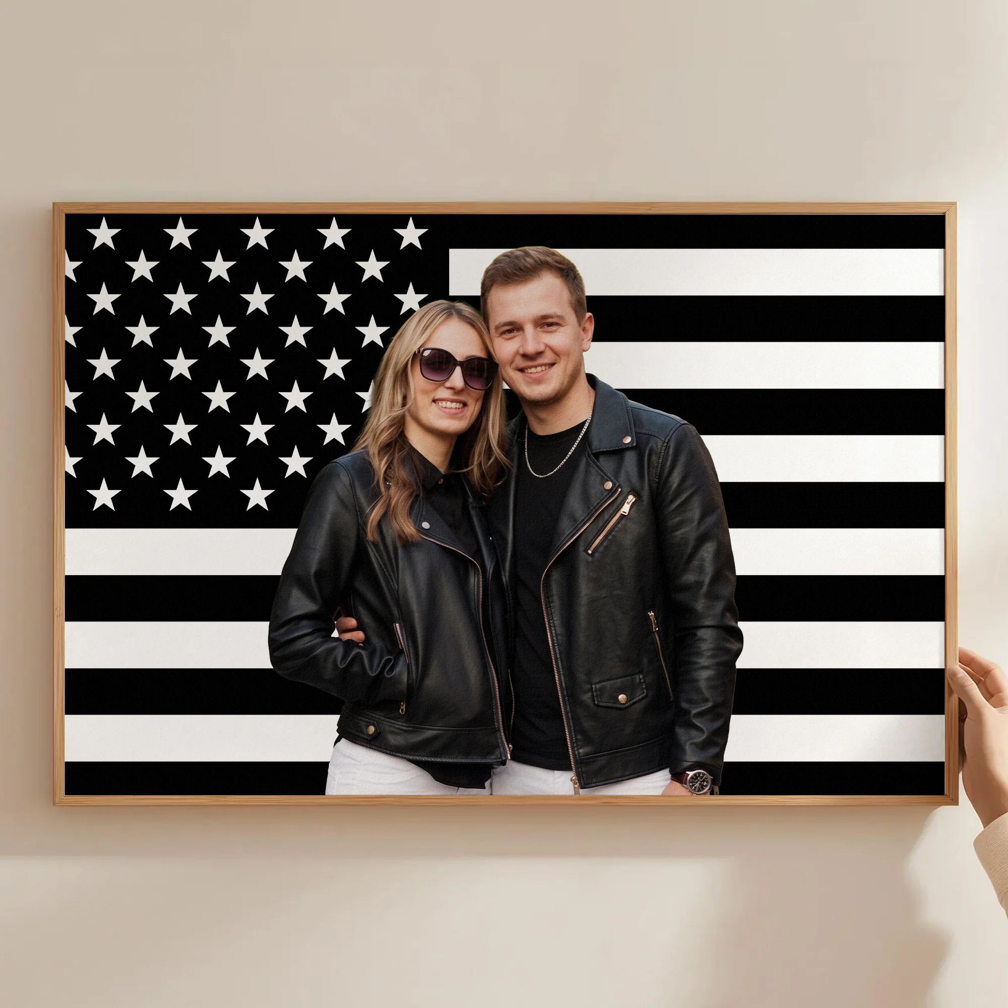 Custom American Flag With Your Photo - Personalized Poster - Image 2