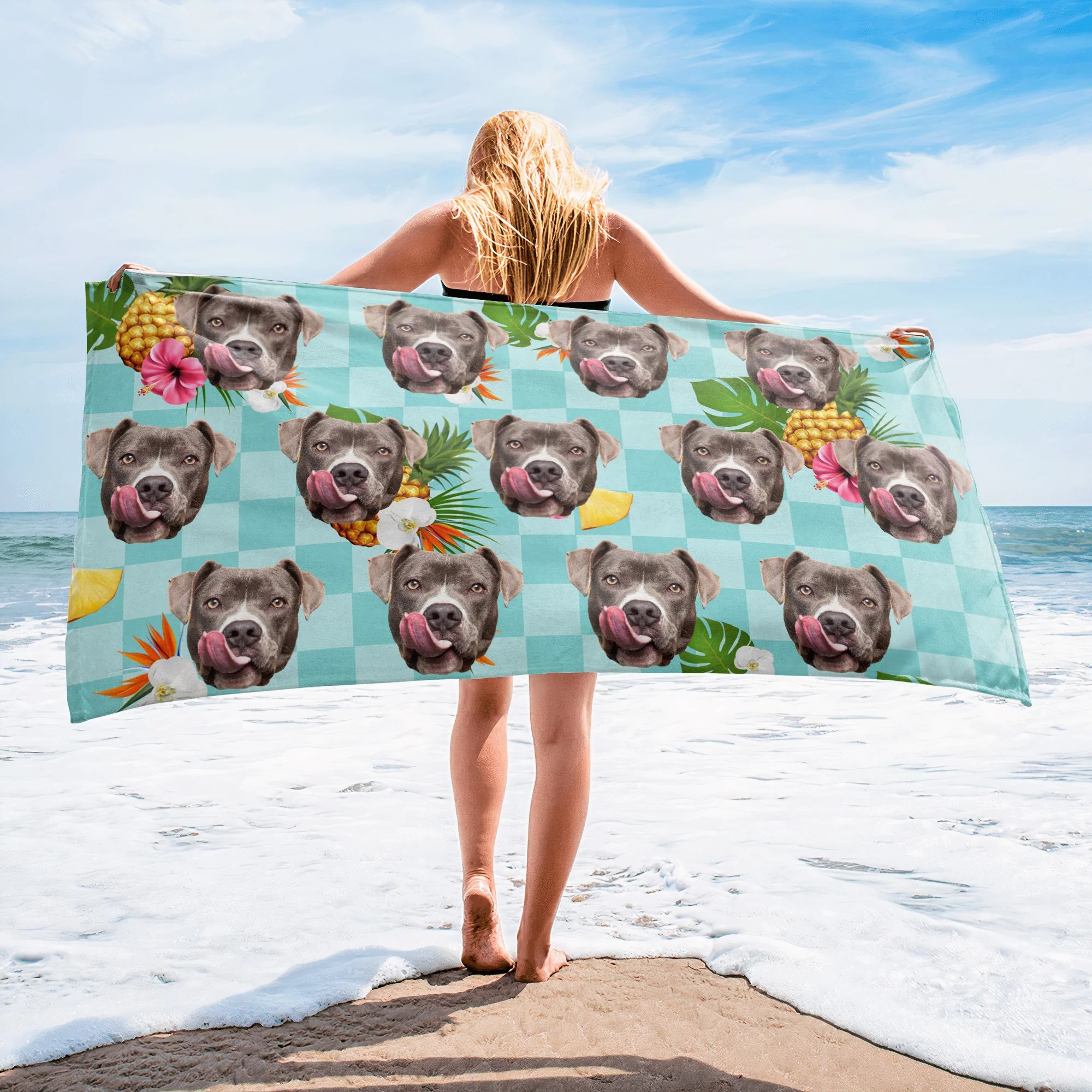 Custom Beach Towel With Face For Friends, Family - Personalized Photo Beach Towel - Image 6