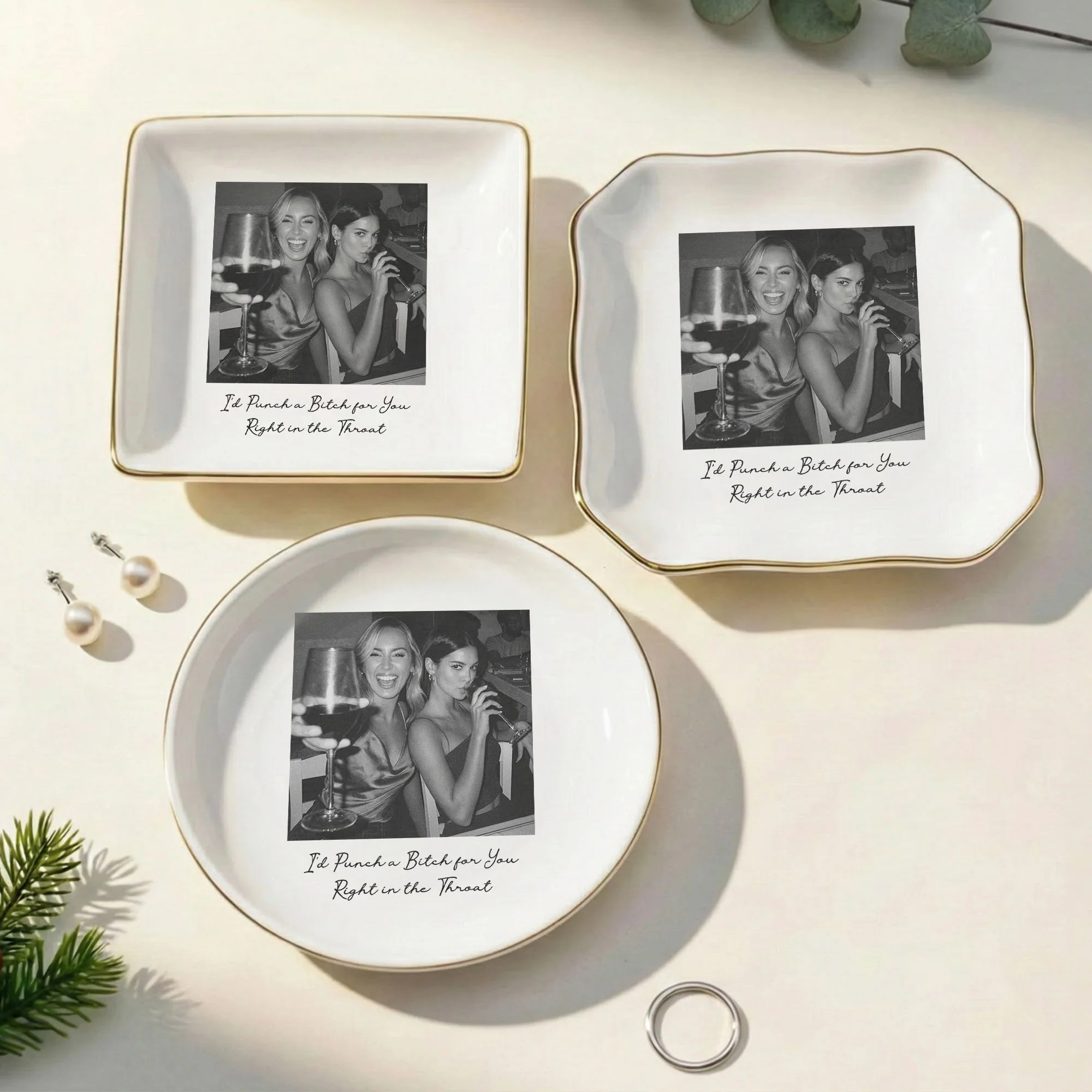 Custom Bestie Photo Trinket Tray For Best Friend Friendship Thank You Gifts - Personalized Jewelry Dish - Image 2