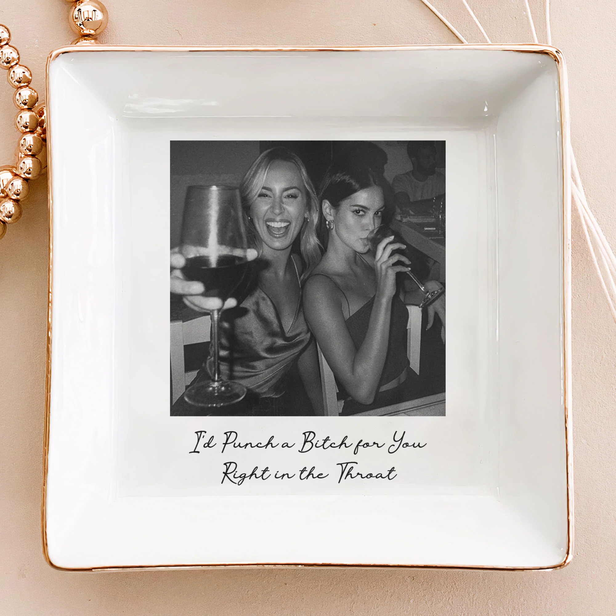 Custom Bestie Photo Trinket Tray For Best Friend Friendship Thank You Gifts - Personalized Jewelry Dish - Image 6