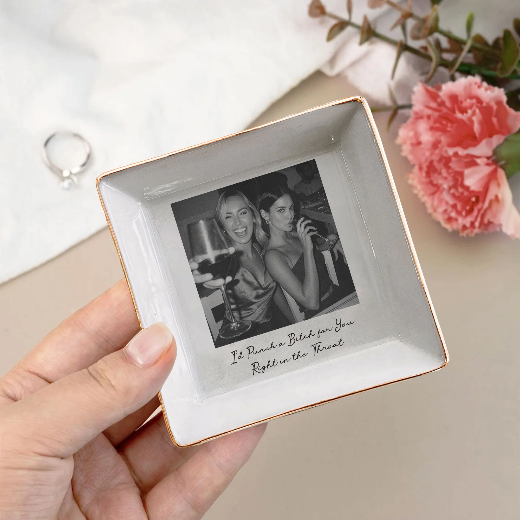 Custom Bestie Photo Trinket Tray For Best Friend Friendship Thank You Gifts - Personalized Jewelry Dish - Image 8
