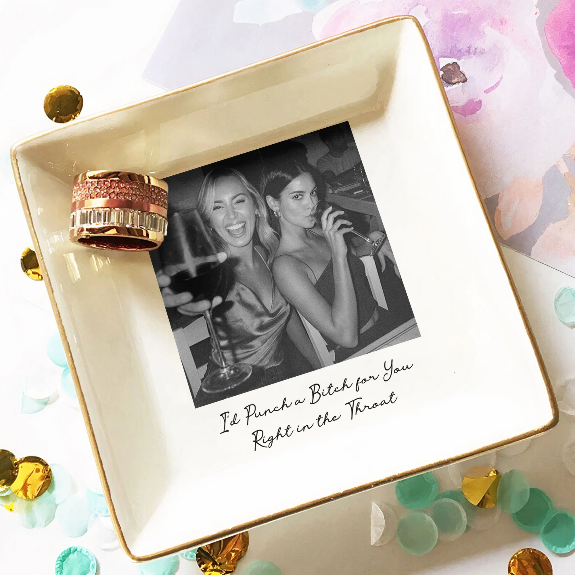 Custom Bestie Photo Trinket Tray For Best Friend Friendship Thank You Gifts - Personalized Jewelry Dish - Image 9