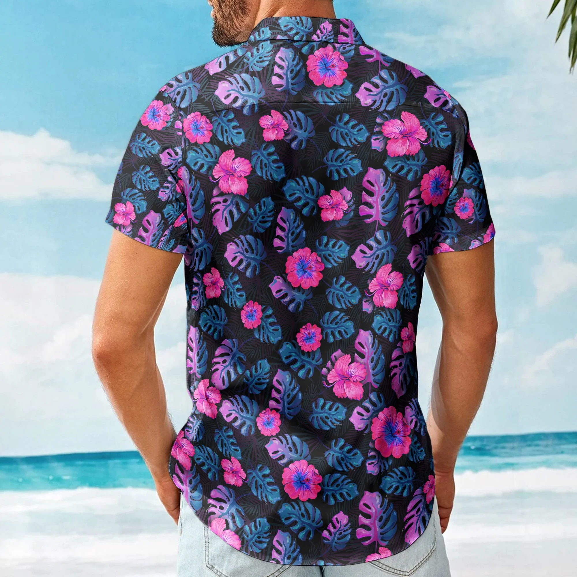 Custom Big Face Funny Photo Tropical Hawaii For Men, Women - Custom Photo Hawaiian Shirts - Image 2
