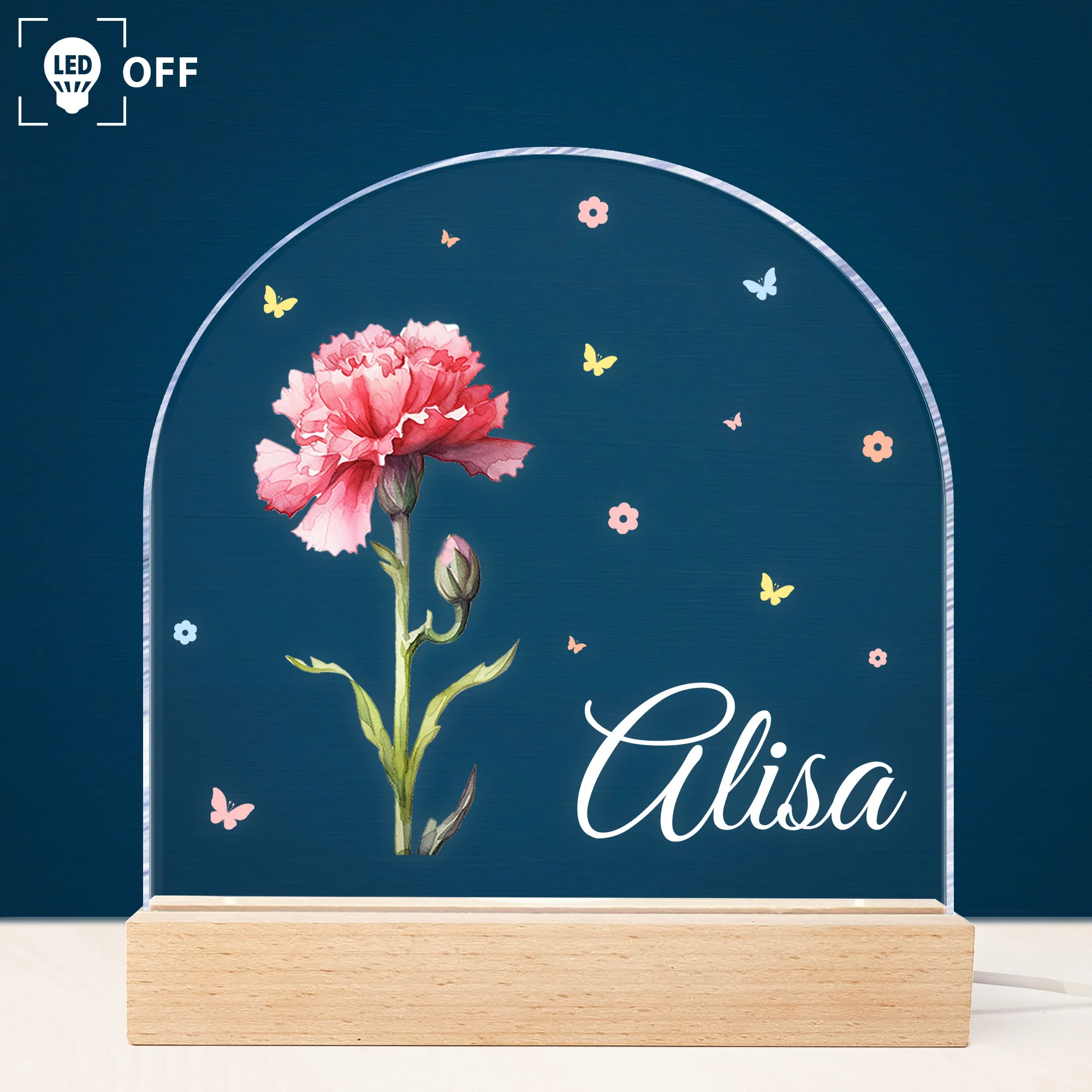 Custom Birth Flower - Birthday Gift For Daughter, Granddaughter - Personalized LED Light - Image 3