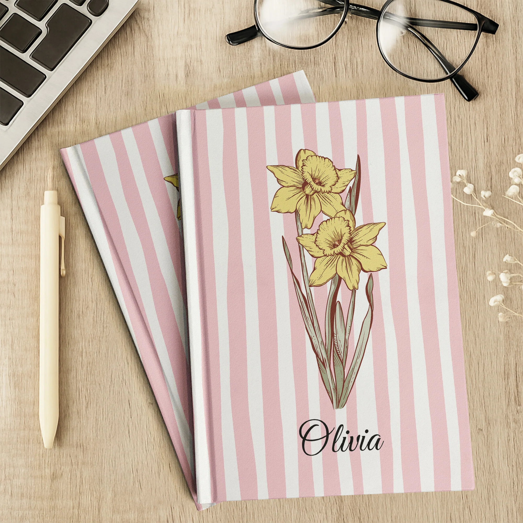 Custom Birth Flower Gift For Her, Friends, Sisters, Coworker - Personalized Journal - Image 6