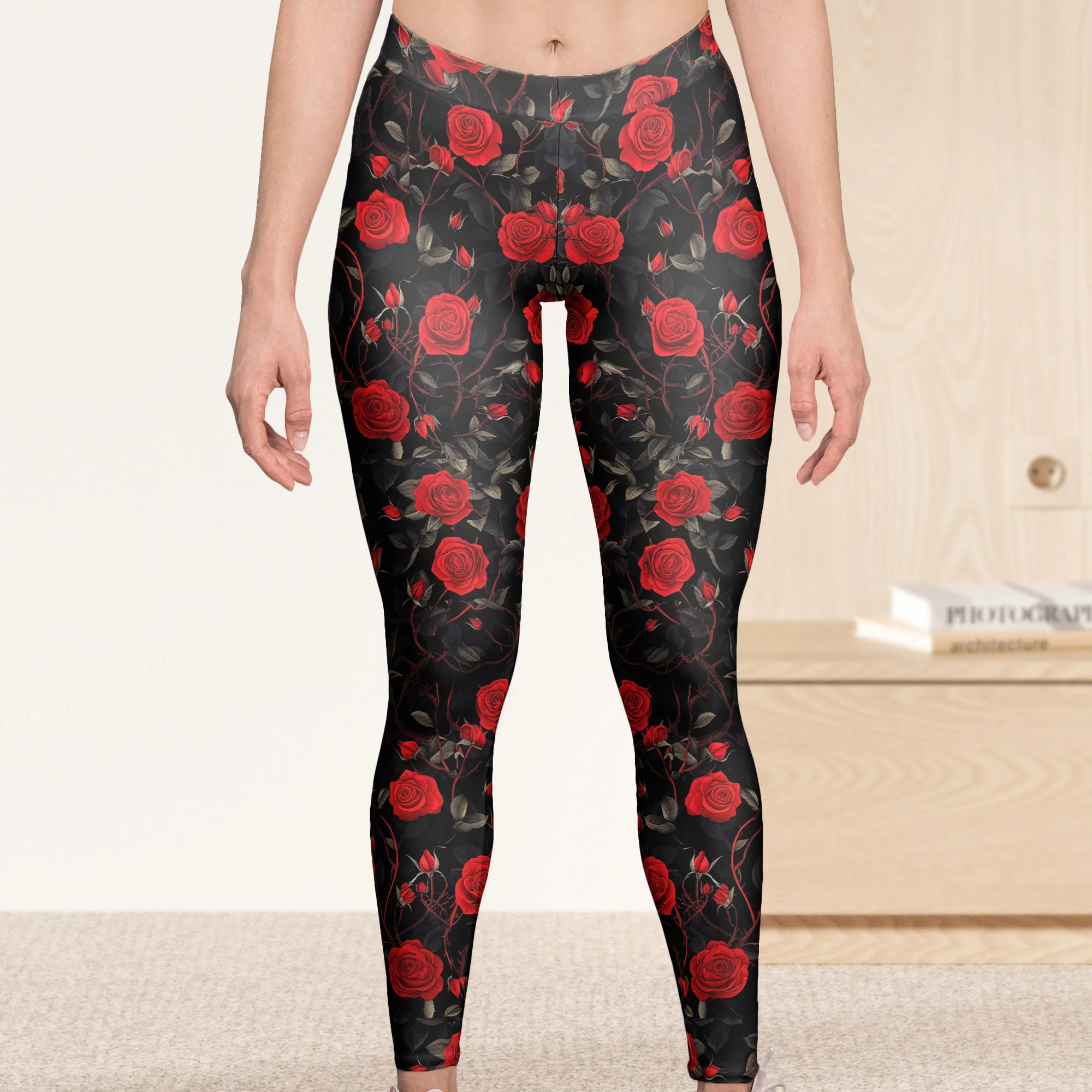 Custom Birth Flower Gothic Floral For Women, Girl - Personalized Leggings - Image 2