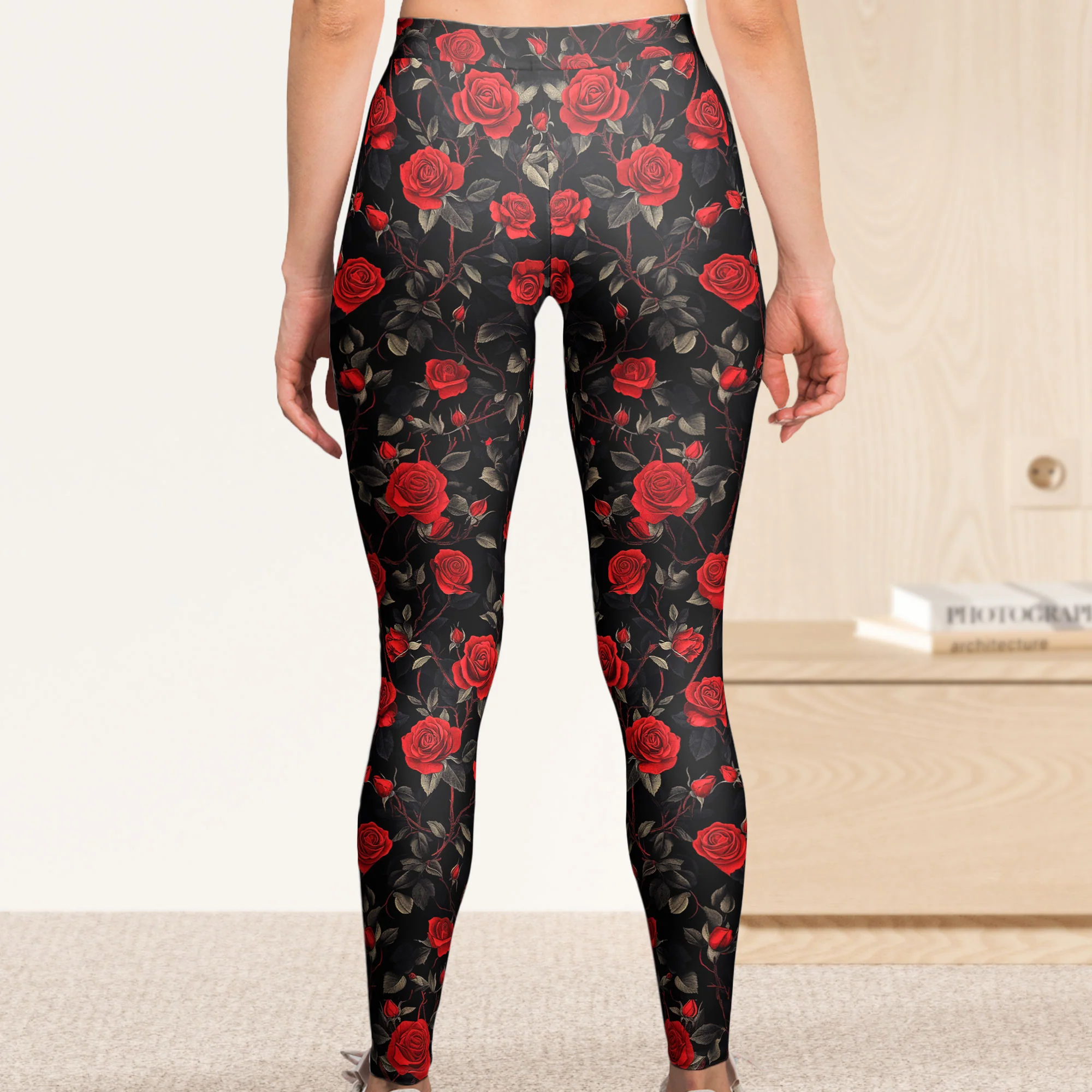 Custom Birth Flower Gothic Floral For Women, Girl - Personalized Leggings - Image 4
