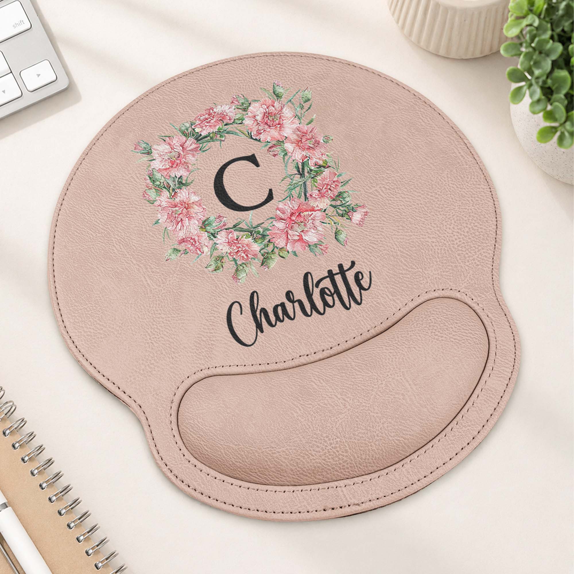 Custom Birth Flower & Name For Her, Coworker, Boss Lady, Friends, Daughter - Personalized Mouse Pad - Image 2