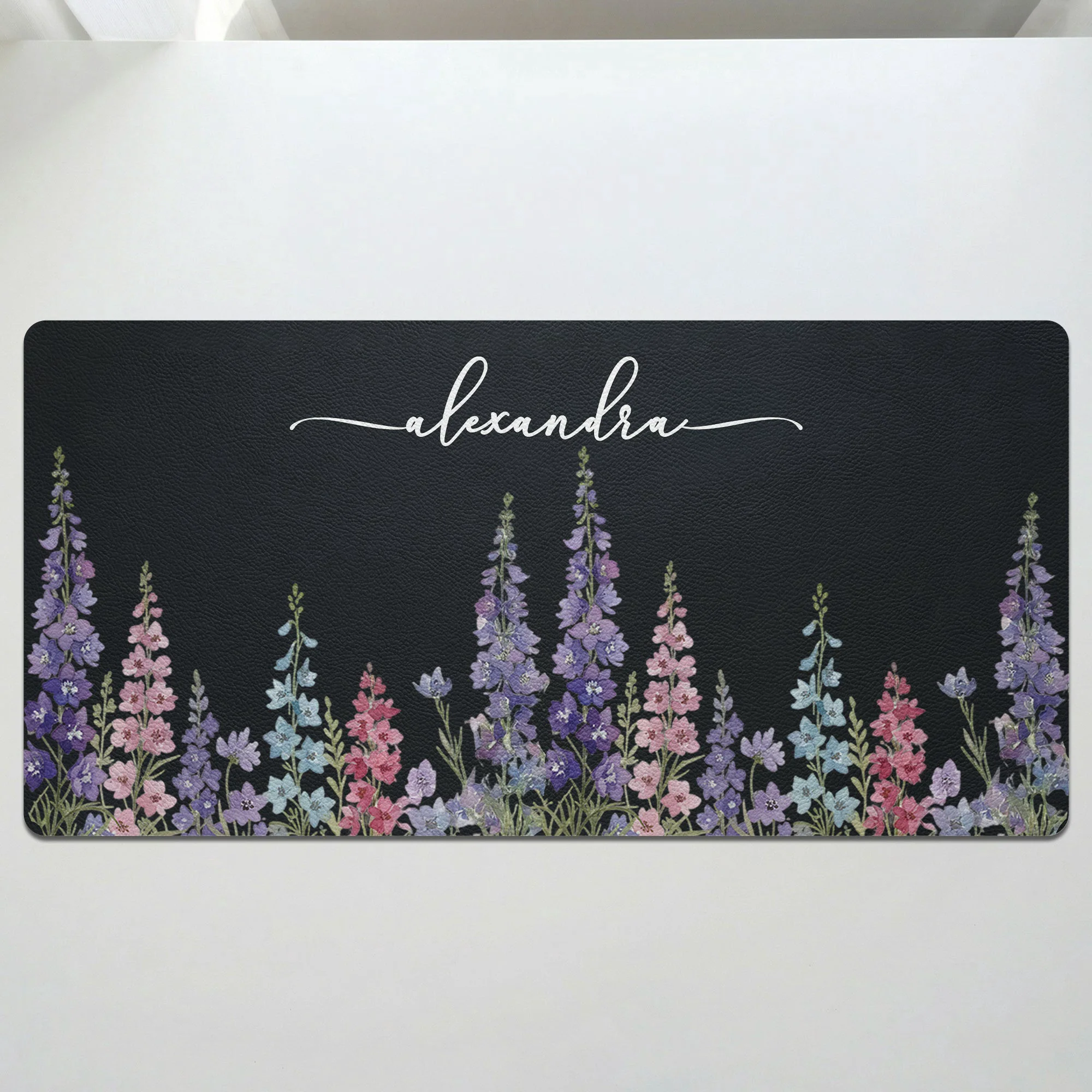 Custom Birth Flower & Name For Her, Coworkers, Friends, Teacher - Personalized Desk Mat - Image 2