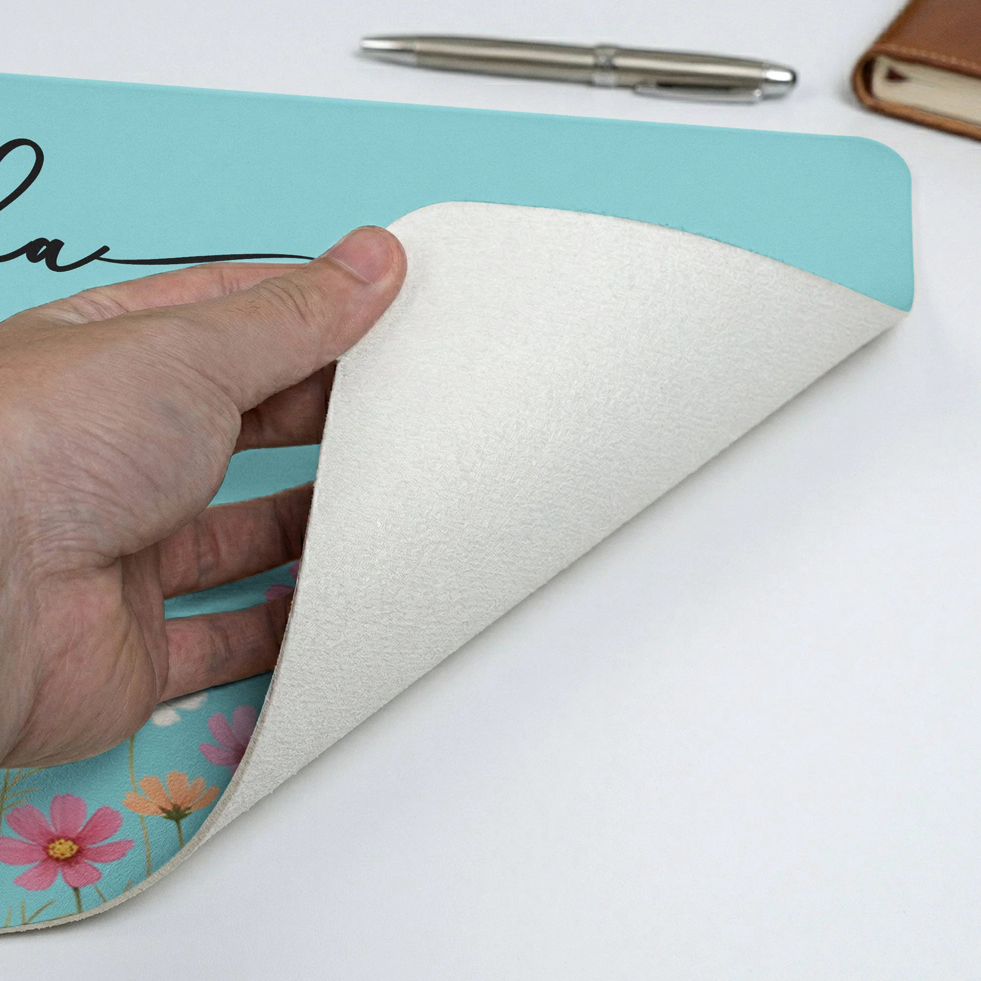 Custom Birth Flower & Name For Her, Coworkers, Friends, Teacher - Personalized Desk Mat - Image 3